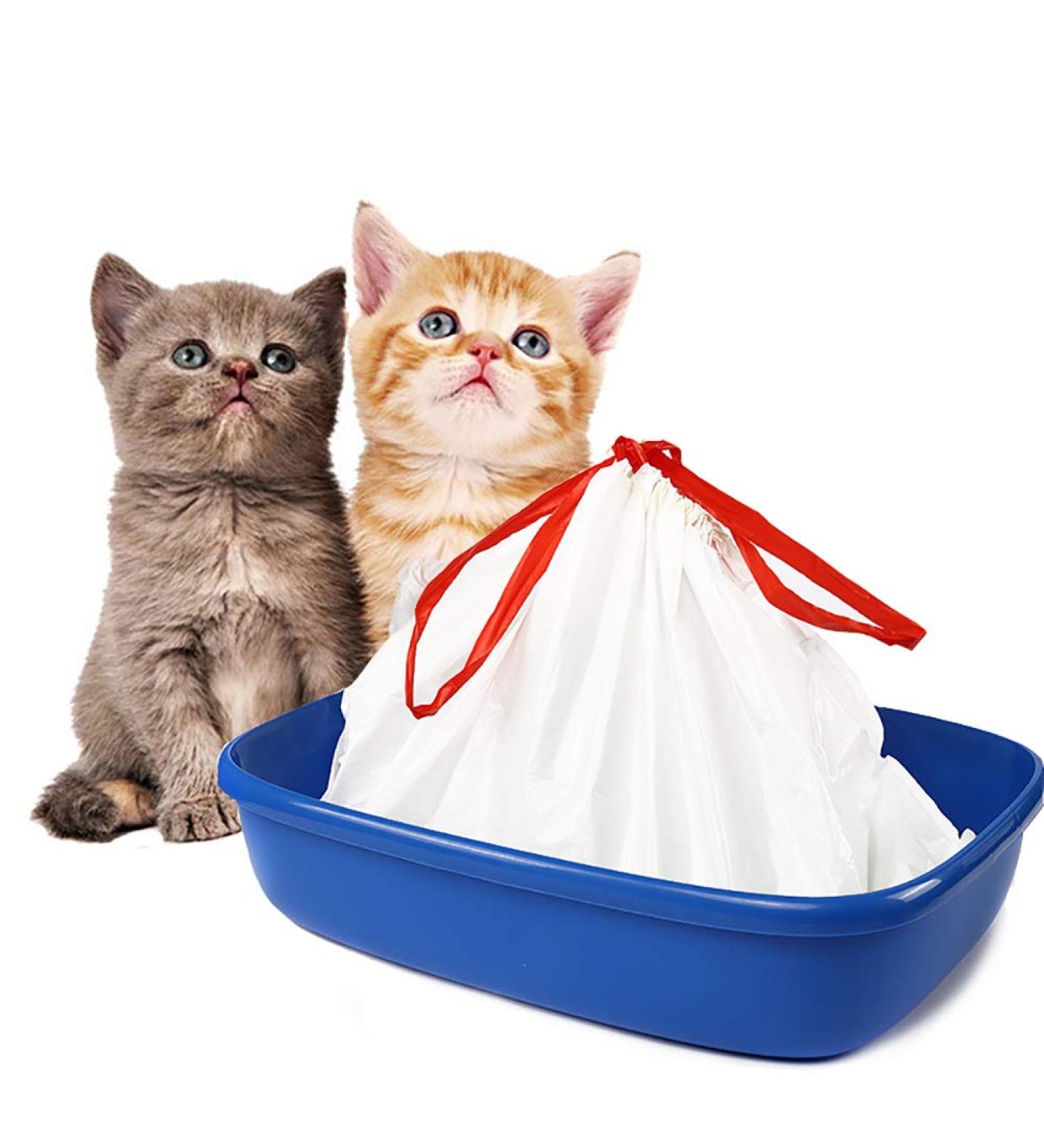 Bilieasy Cat Litter Box Liners large with Drawstrings 10 Pack Scratch Resistant Bags for Medium and Large Litter Box (M WHITE) - Buy Online on GoSupps.com