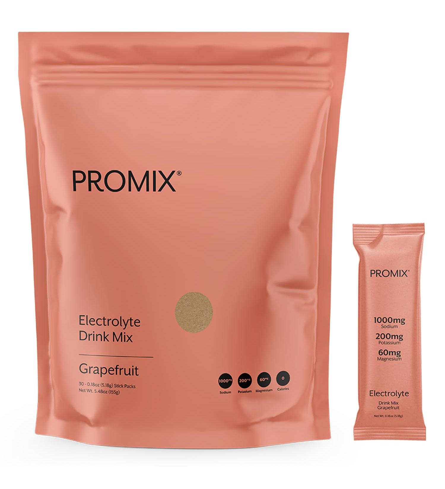 ProMix Nutrition Electrolytes Powder - Sugar Free Hydration Packets with Himalayan Pink Salt Magnesium Potassium & Vitamin C - 30 Count Grapefruit Flavor - Buy Online on GoSupps.com