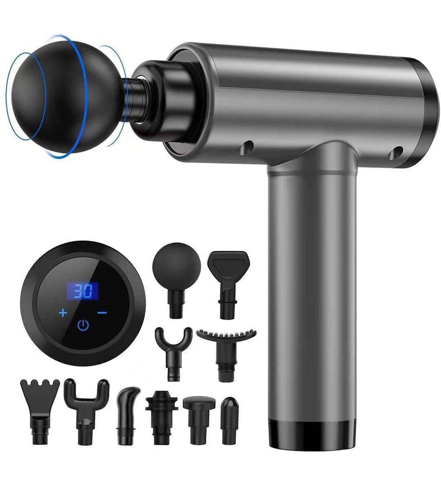 Portable Massage Gun for Athletes | 10 Head 30 Speed Deep Tissue Massager - Buy Online on GoSupps.com