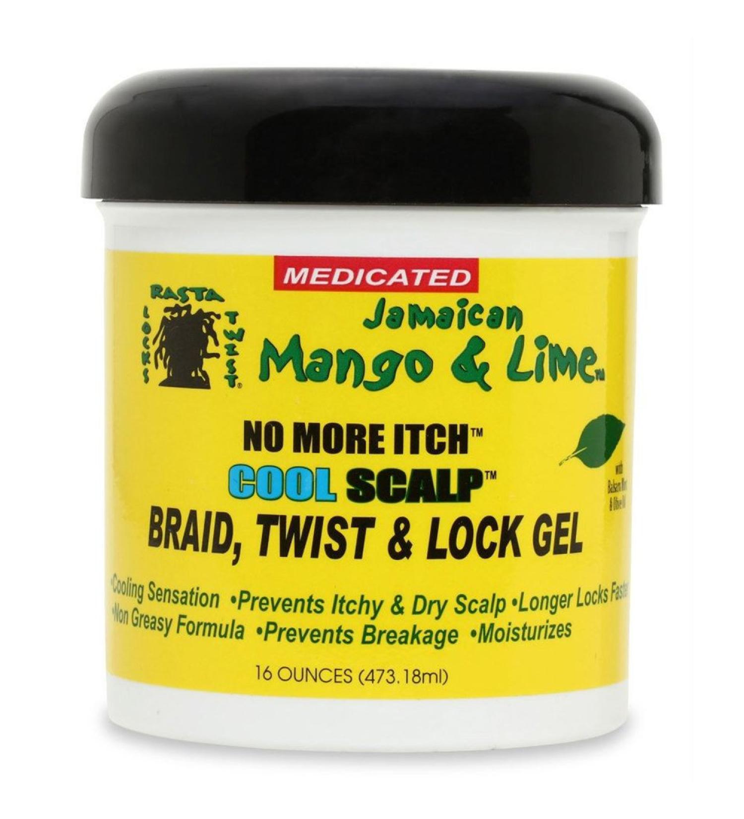 JAMAICAN MANGO & LIME  NO MORE ITCH COOL SCALP BRAID  TWIST & LOCK GEL 16OZ