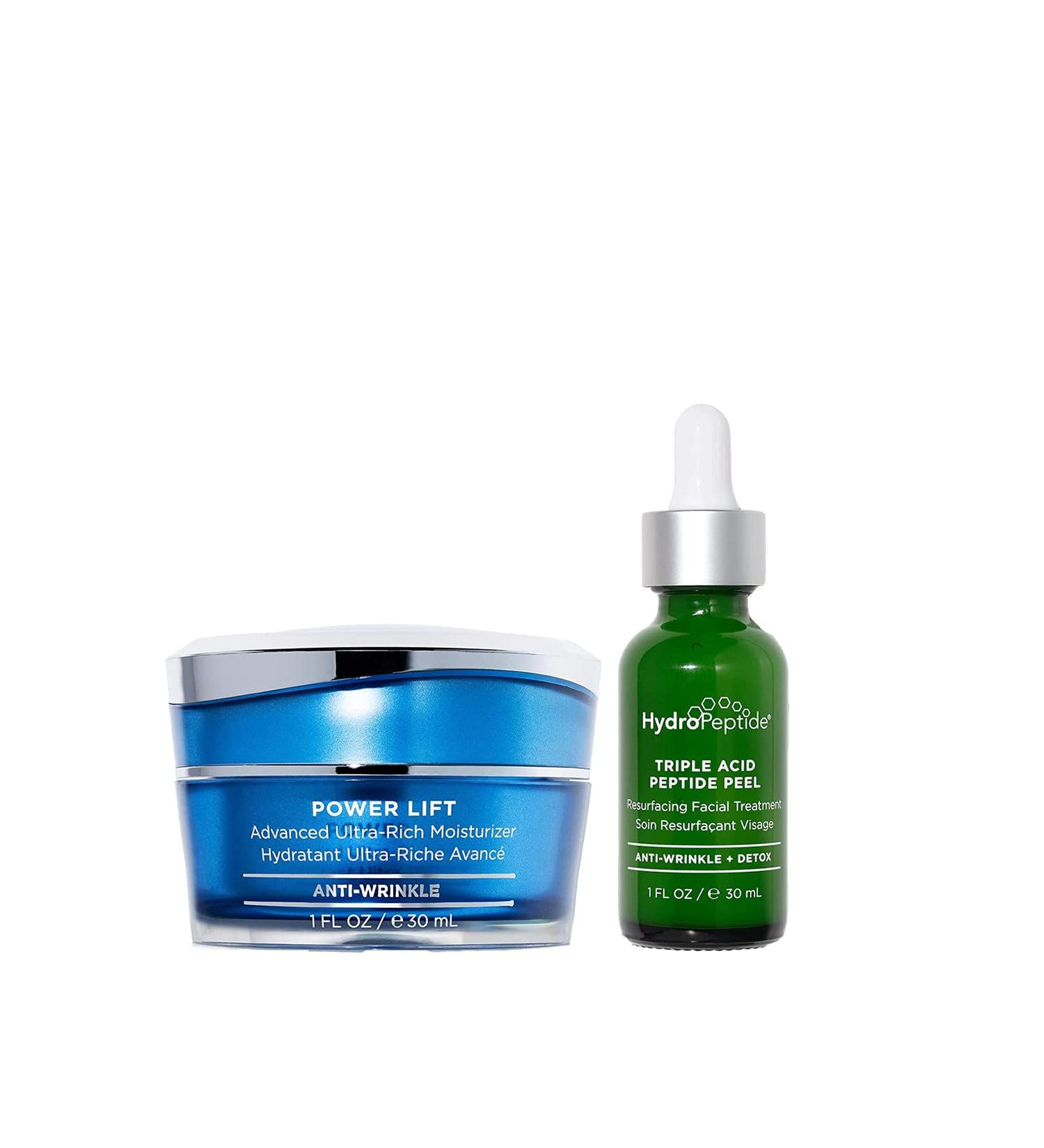 HydroPeptide Triple Acid Peptide Peel and Power Lift Moisturizer Bundle - 1oz each - Buy Online on GoSupps.com