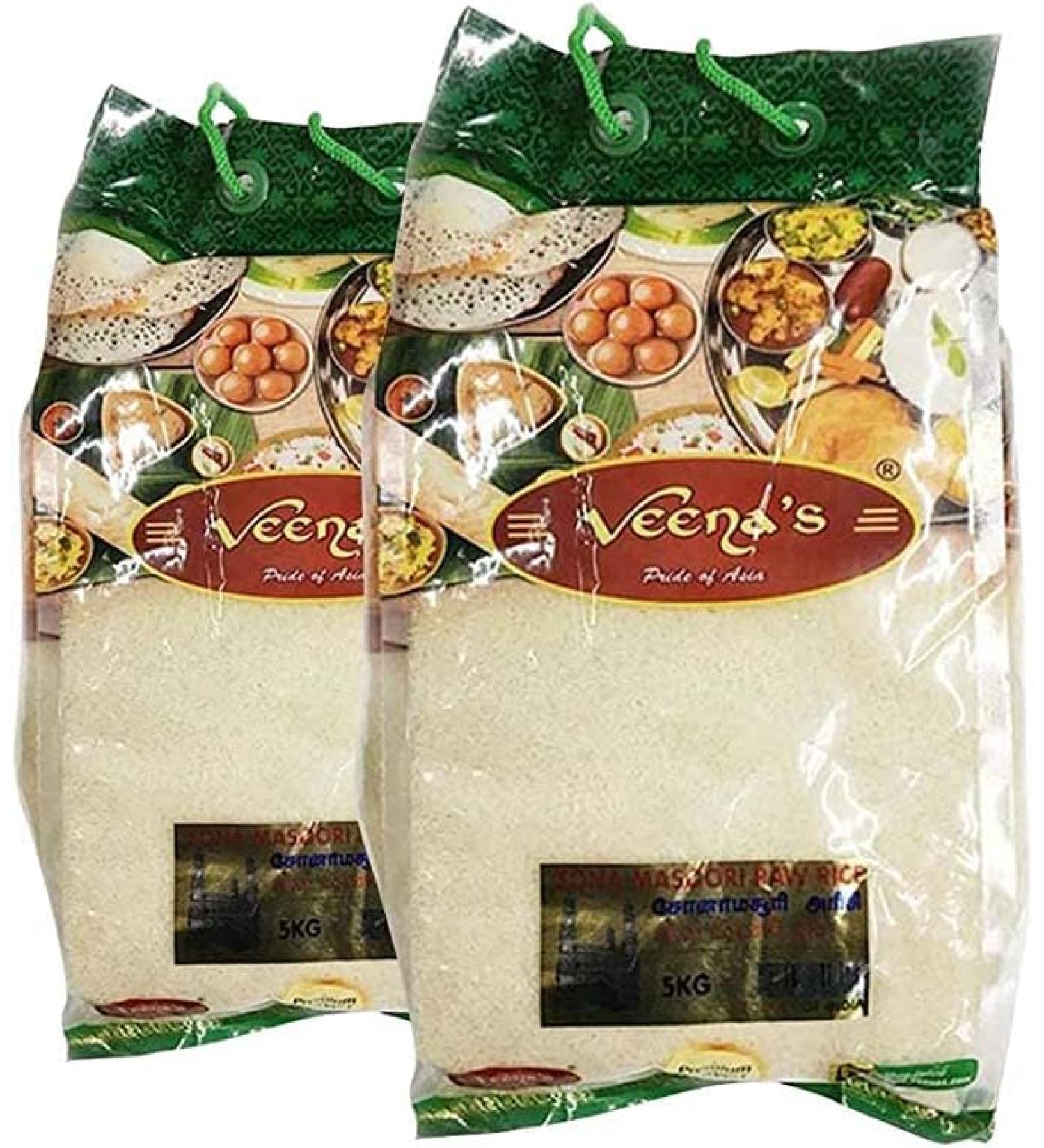 Veenas Sona Masoori Rice 5KG | Source of Fibre | Sona masoori | High Fibre & Protein | Indian Origin (Pack of 2) - Buy Online on GoSupps.com