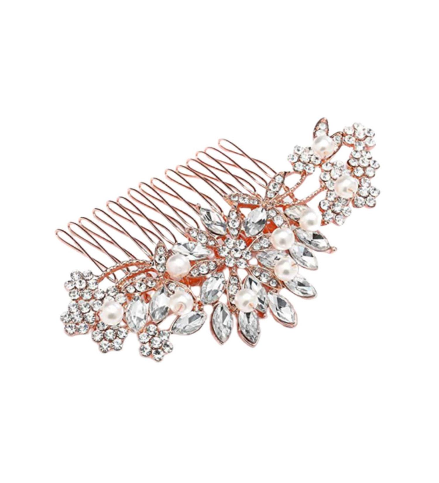 FRCOLOR 1pc Pearl Bridal Headdress Crystal Wedding Hair Comb Rhinestone Headpiece Crystal Hair Comb Bridal Headband Hen Tiara Bridal Hair Accessories Bride Old Fashioned Silver Crystal - Buy Online on GoSupps.com