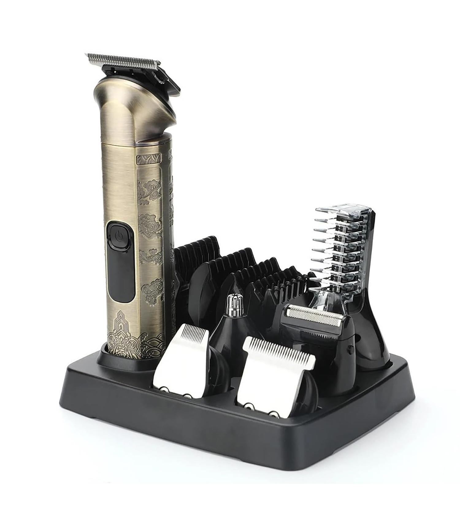 6 in 1 Waterproof Hair Clippers & Beard Trimmer | Adjustable Electric Shaver for Men - Face Nose Ear & Eyebrow Grooming - Buy Online on GoSupps.com