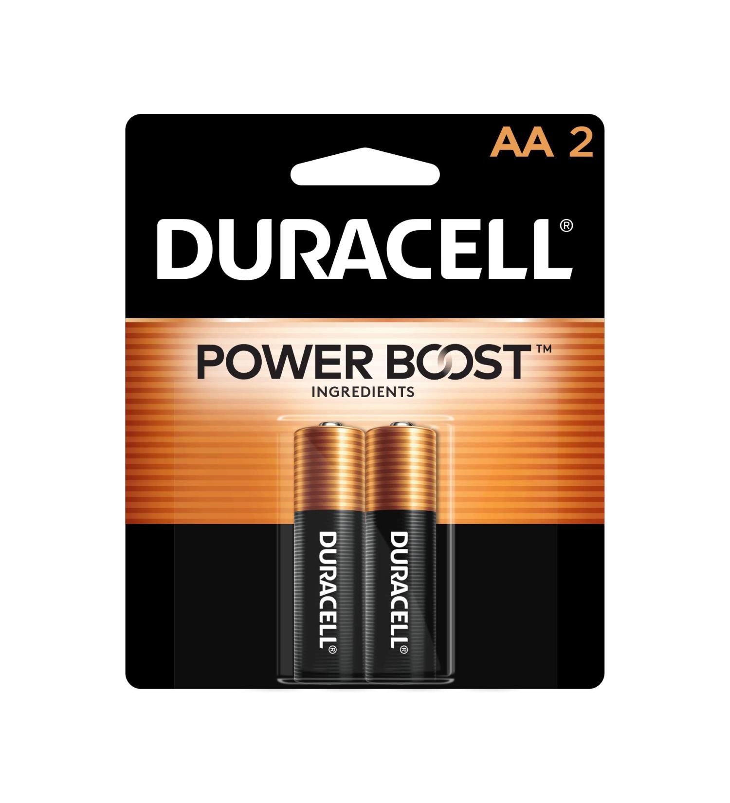Duracell Coppertop AA Batteries - Long-lasting Alkaline Power Boost 2 Count Pack for Household & Office Use - Buy Online on GoSupps.com