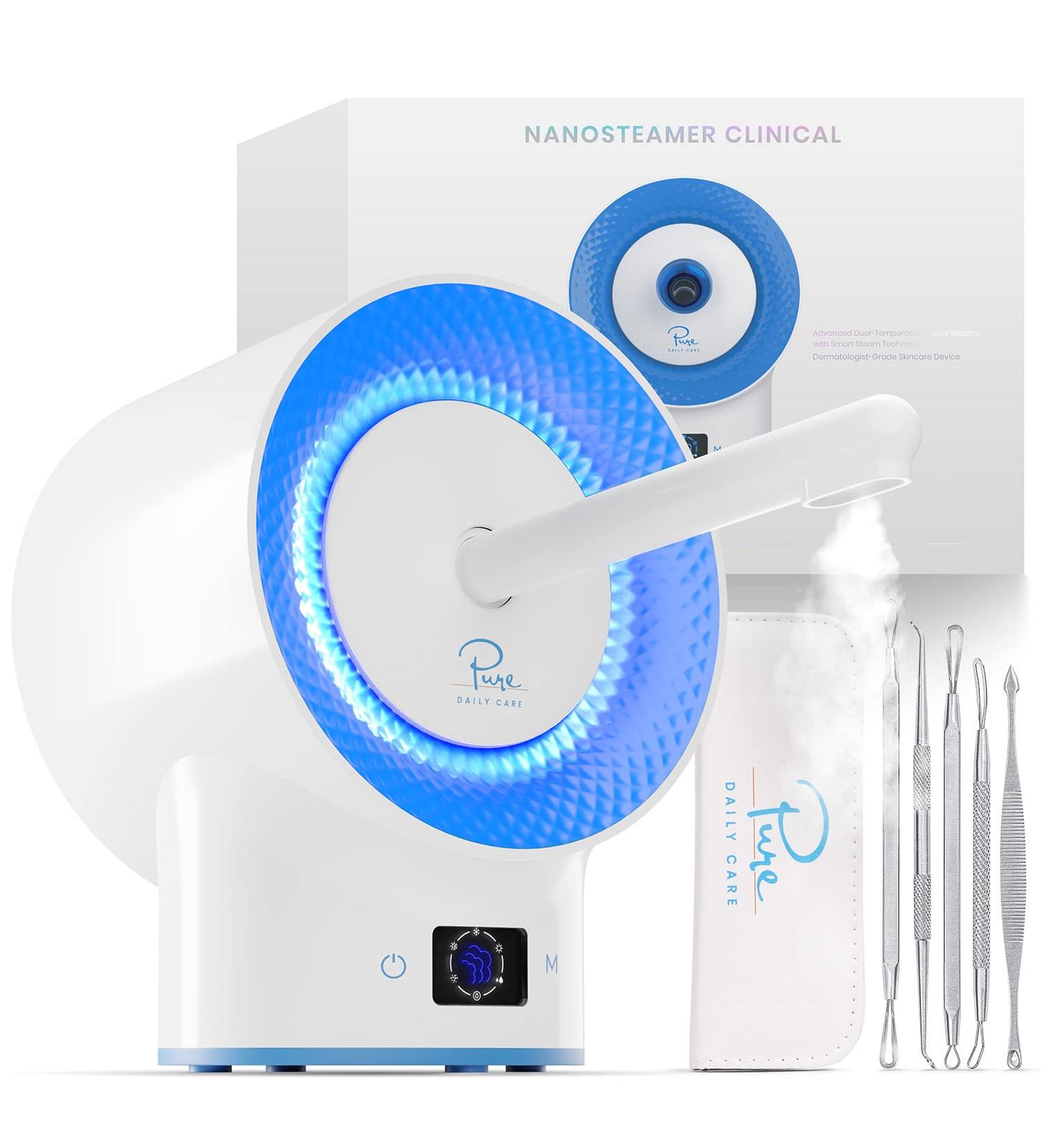 NanoSteamer Clinical - 10-in-1 Smart Ionic Facial Steamer with Extraction Set - Buy Online on GoSupps.com