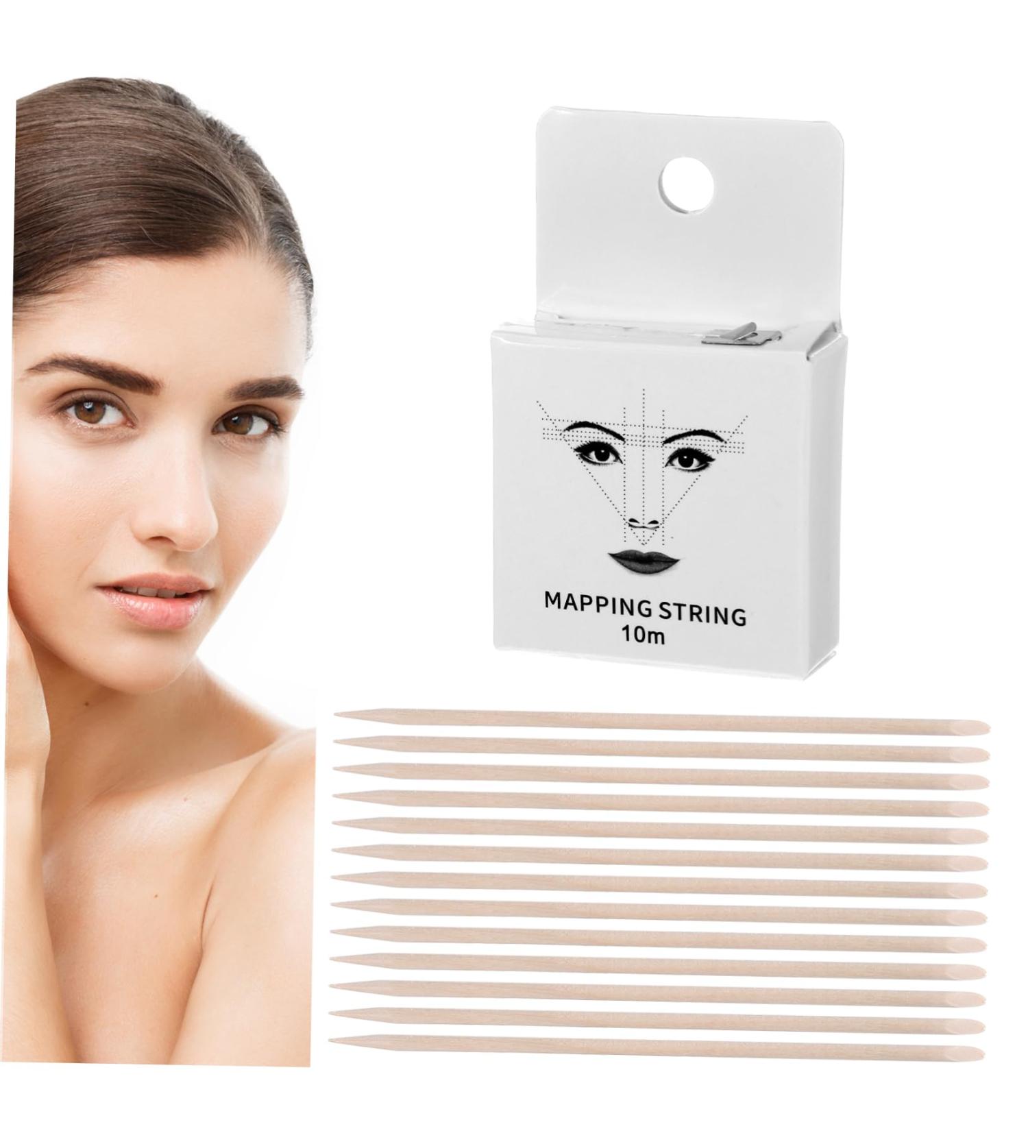 WOONEKY 1 set string Thread Drawing with Line Supply Precise Eyebrow Wooden Marking Beauty Sticks Mapping - Buy Online on GoSupps.com
