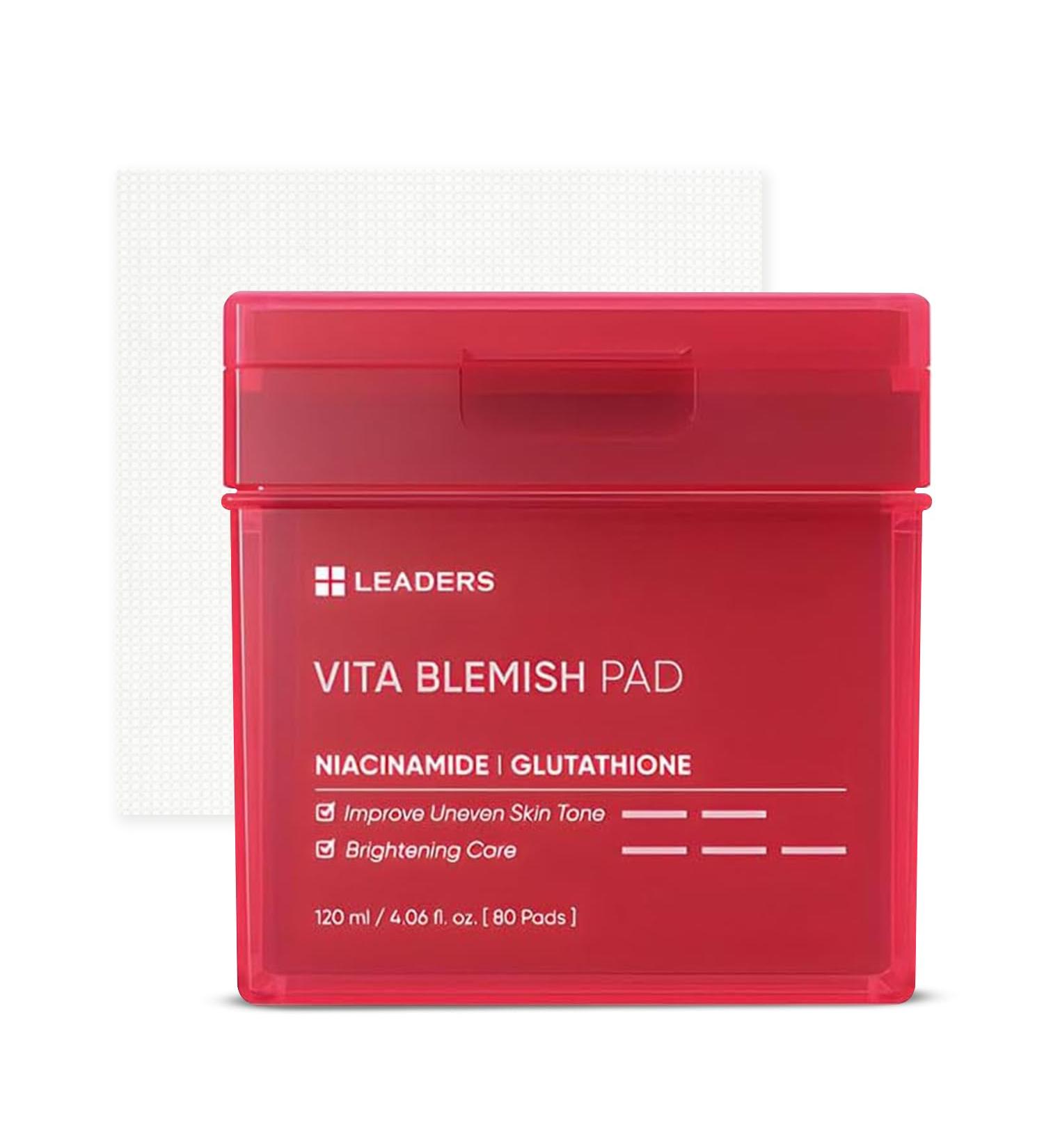 LEADERS Vita Pad - Targeted Solution for Skin Vegan-Certified | Gentle Formula | 80 Pads x 120ml Vita Blemish Pads - Buy Online on GoSupps.com