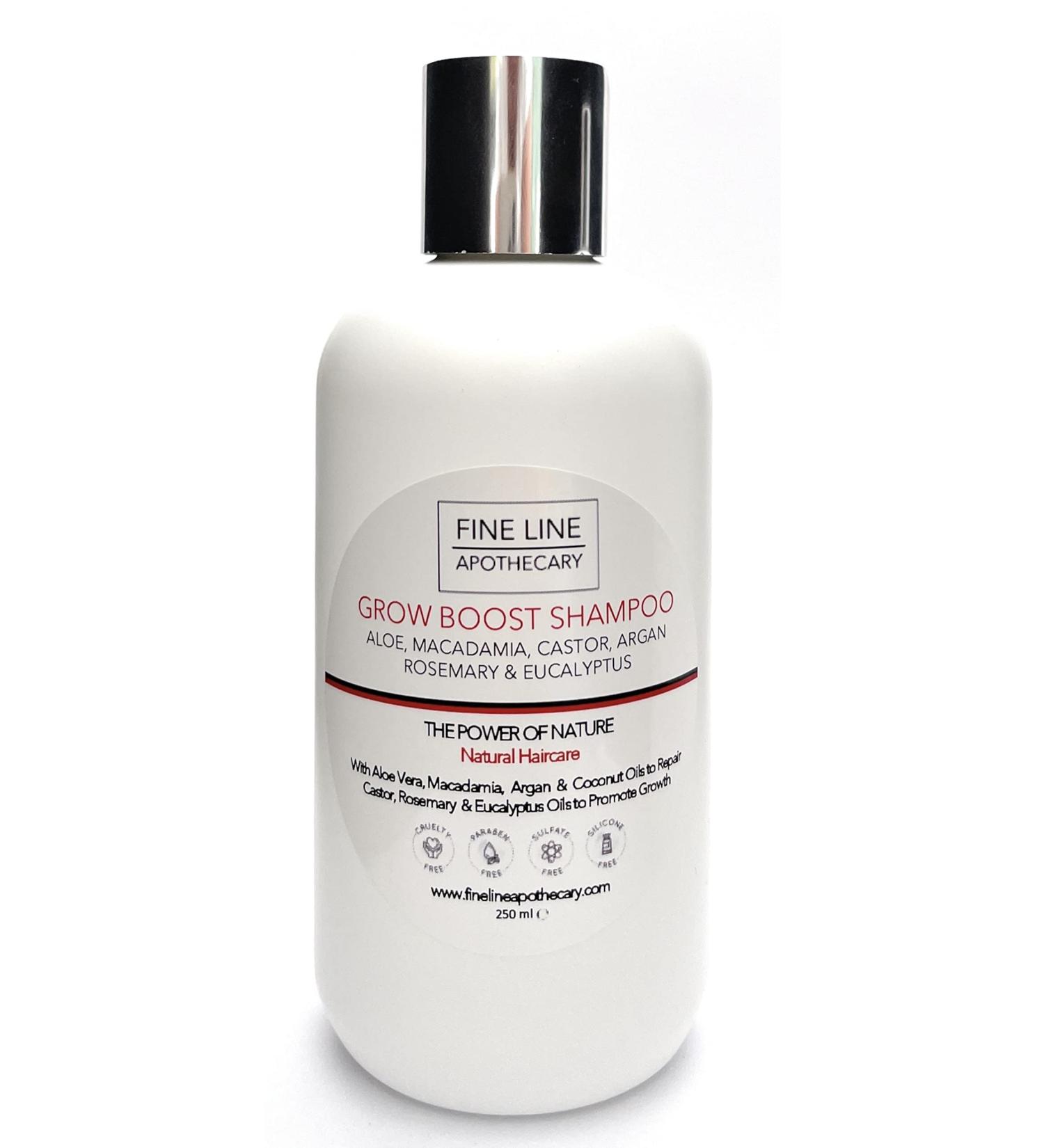 99% Natural SHAMPOO - HAIR GROWTH - ALOE VERA CASTOR ARGAN & MACADAMIA with ROSEMARY & EUCALYPTUS 250 ml by Fine Line Apothecary. Sulfate Free Paraben Free. Gentle Concentrated. pH Balanced. - Buy Online on GoSupps.com