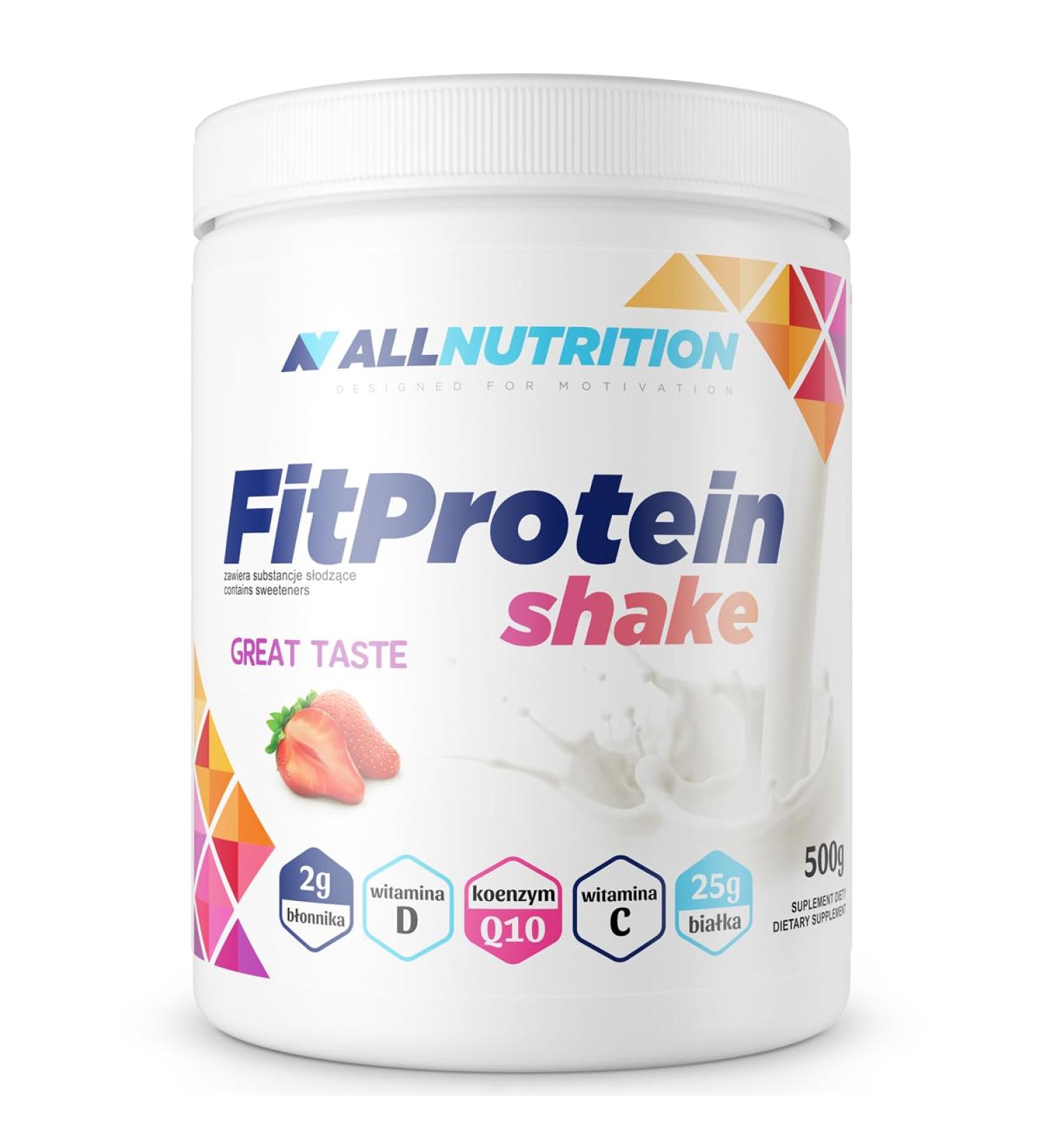 Allnutrition Fit Protein Shake Strawberry 500g | High-Protein Low-Calorie | International Shipping Available - Buy Online on GoSupps.com