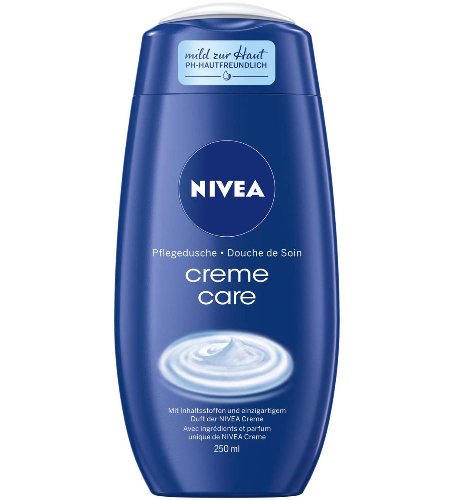 NIVEA Creme Care Shower Gel (250 ml) Mildly Scented Shower Gel with Selected Ingredients of Nivea Cream Silky Cream Shower with Pro-Vitamin and Care Oils - Buy Online on GoSupps.com