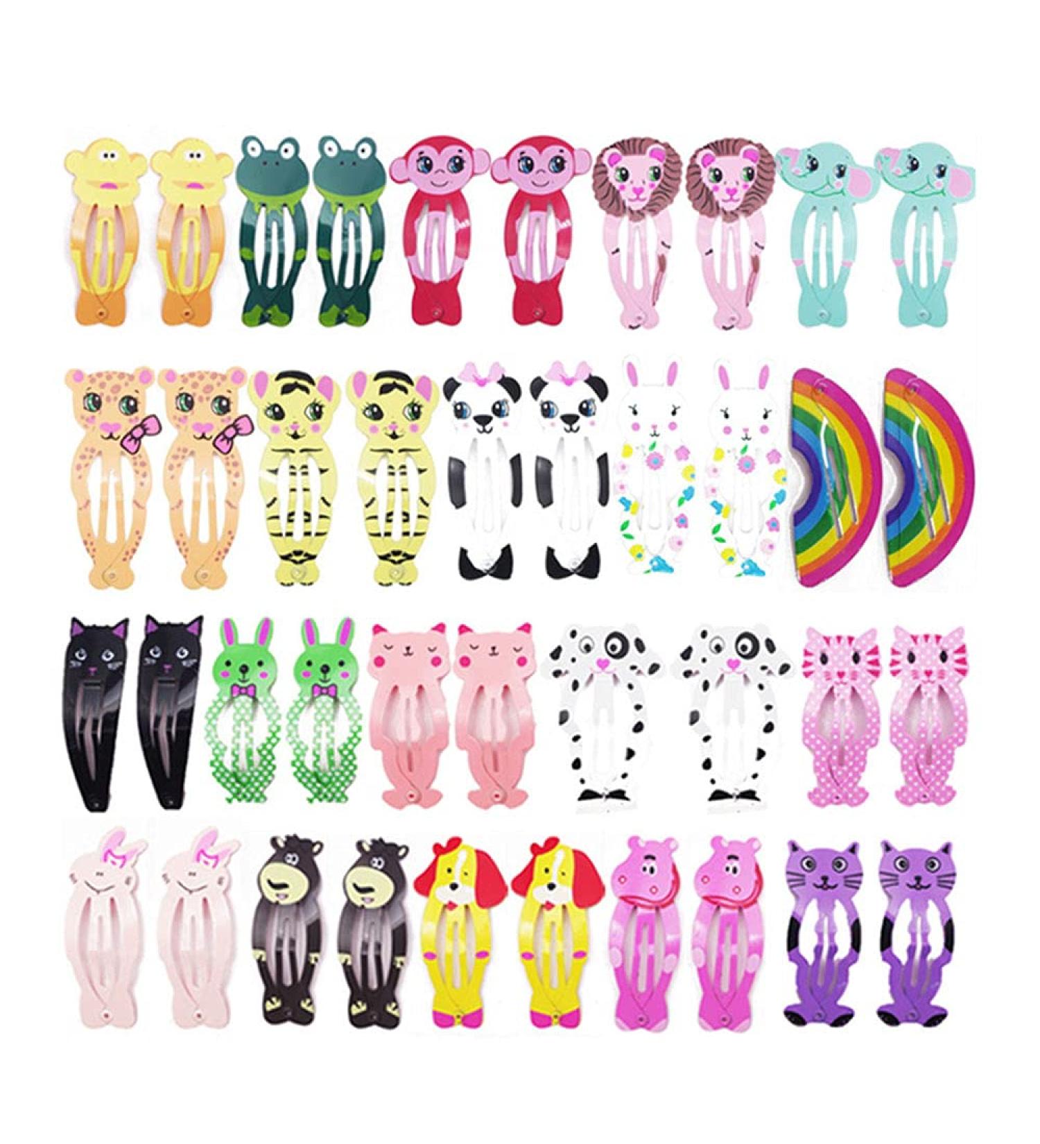 20 Couples Animal & Cartoon Hair Clips for Kids | Baby Girl Hair Accessories | Durable & Fun Designs - Buy Online on GoSupps.com