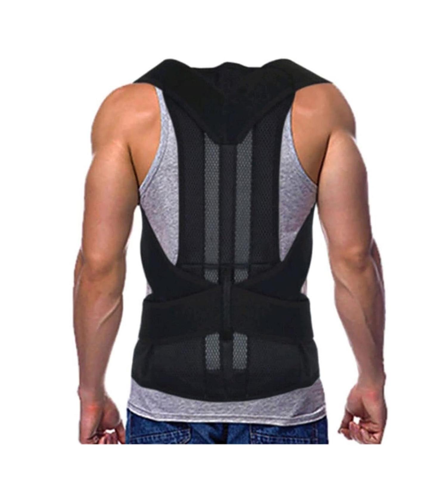 Waist Trainer Posture Corrector Back Brace Full Back Support Belt Clavicle Spine Support Reshape Waist Cincher(XX-Large) XX-Large Black - Buy Online on GoSupps.com