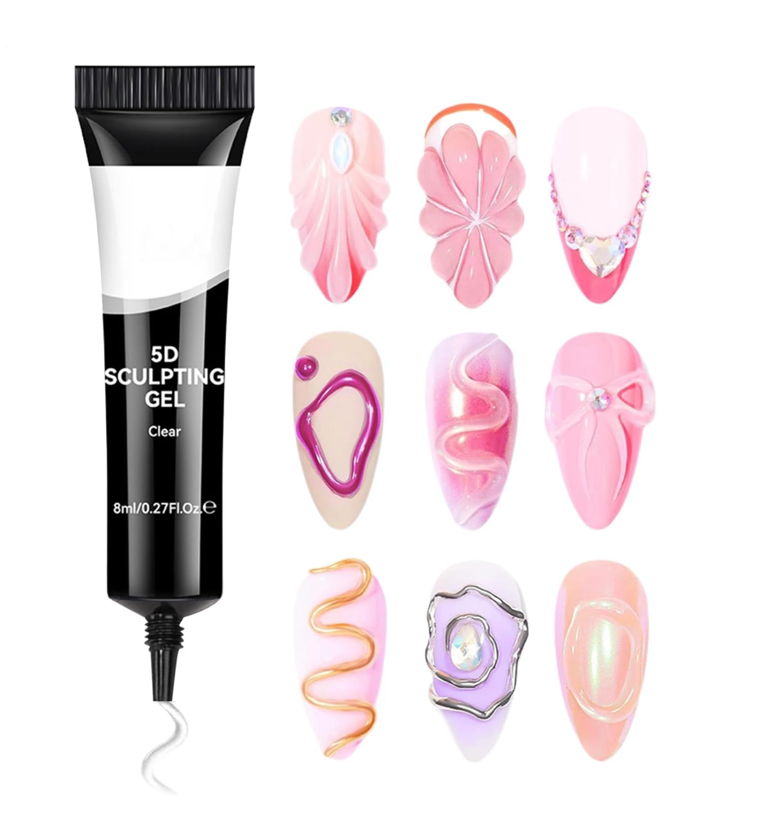 5D Nail Sculpting Gel | 5D Clear Nail Art Gel - Clear Manicure Supplies for Beginners Women and Events - Buy Online on GoSupps.com