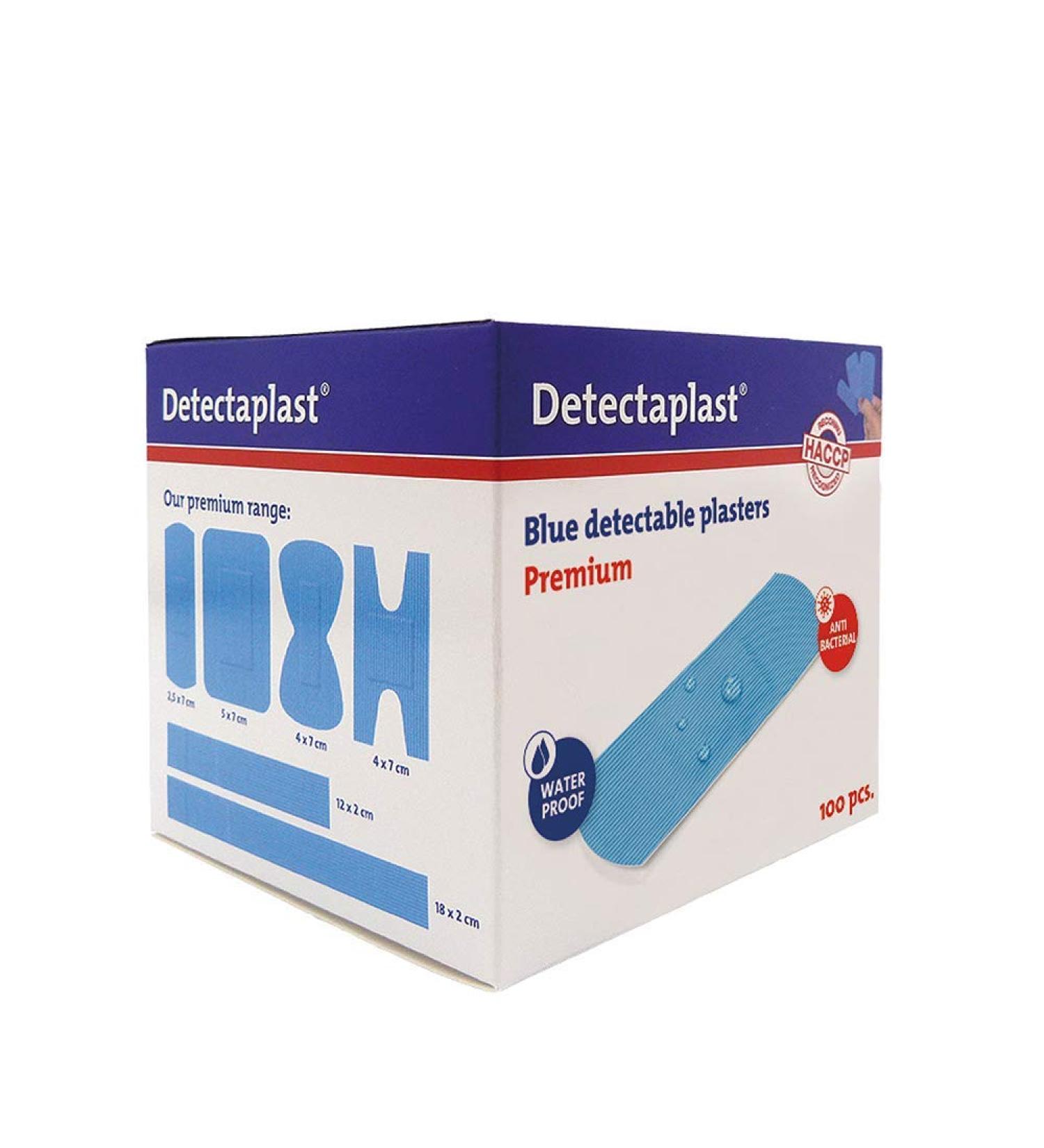 Detectaplast Blue Waterproof Metal Detectable Plasters - 100 Strips, 25x72 mm - Ideal for Catering First Aid Kits in Food Handling Environments - Buy Online on GoSupps.com