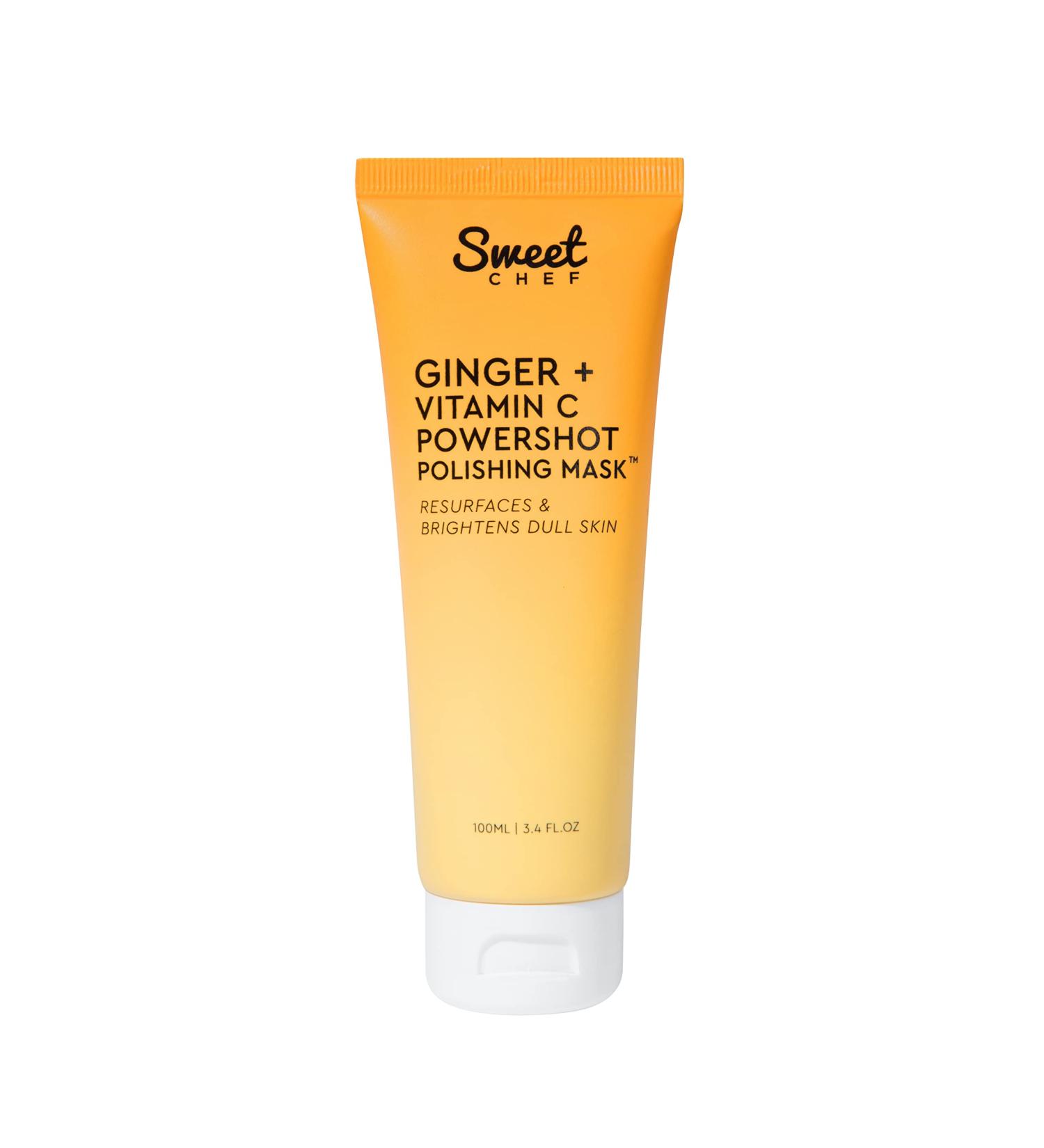 Sweet Chef Ginger + Vitamin C Powershot Polishing Mask | Brightening Face Mask for Dark Spots & Uneven Skin Tone | Exfoliating AHA & Maca Rice Powders - 3.4oz - Buy Online on GoSupps.com