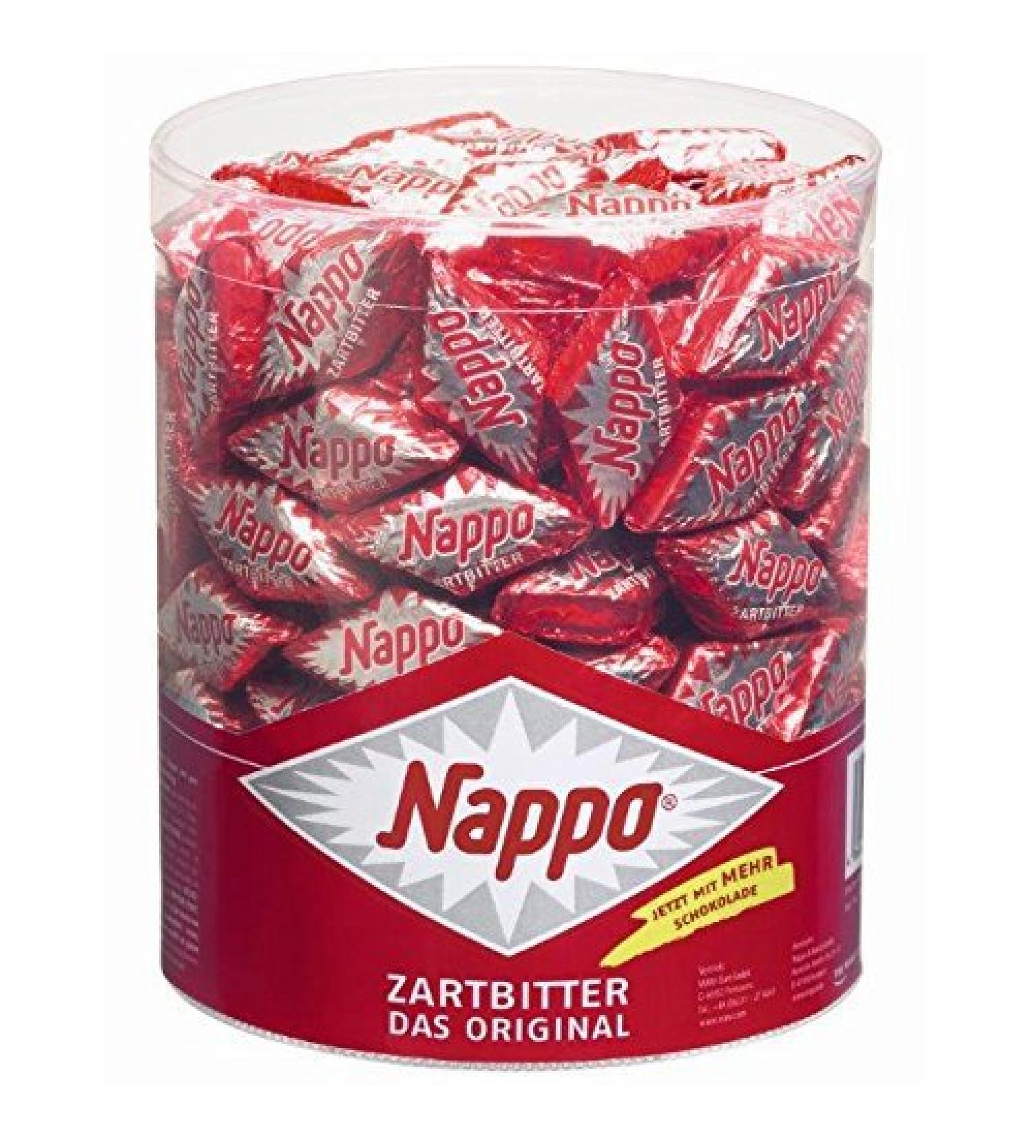 Nappo 6 boxes of 200 Nappo Mini Zartbitter Dutch nougat with a chocolate coating
