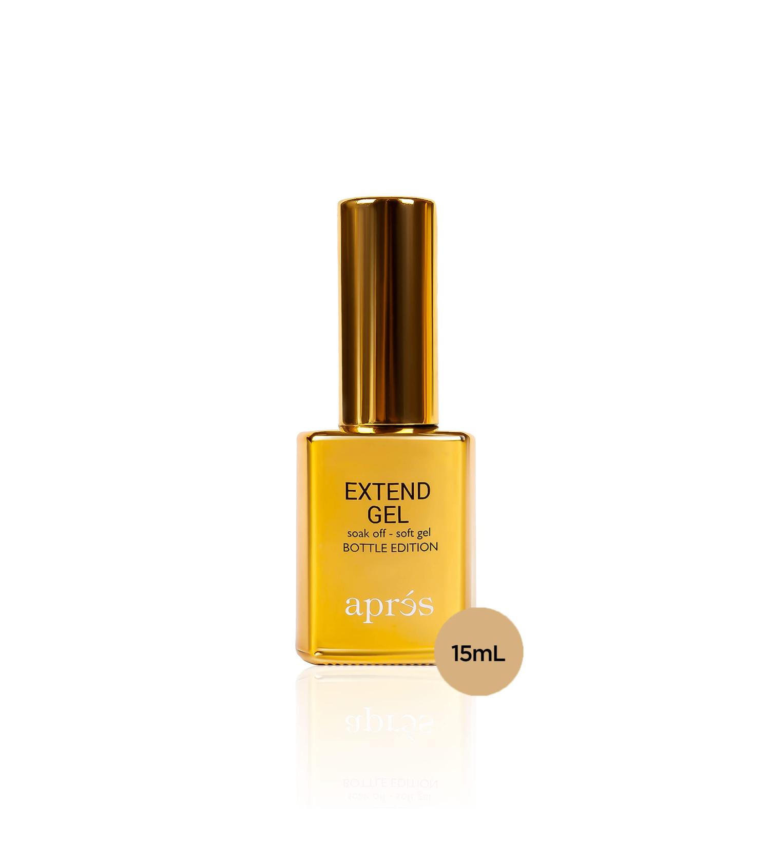 Apres Nail Extend Gel Soak Off | Soft Gel, Gel-X Tips Adhesive 15ml / 0.5oz | Premium Quality | Gold Bottle Edition | Easy application/ applicator Easy removal