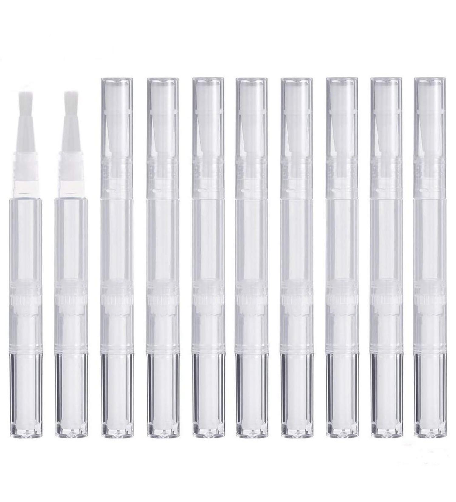 20Pcs Transparent Twist Pens 3ml - Nail Oil & Cuticle Pen for Lip Gloss, Eyelash Growth - Cosmetic Container Pen with Brush - Buy Online on GoSupps.com