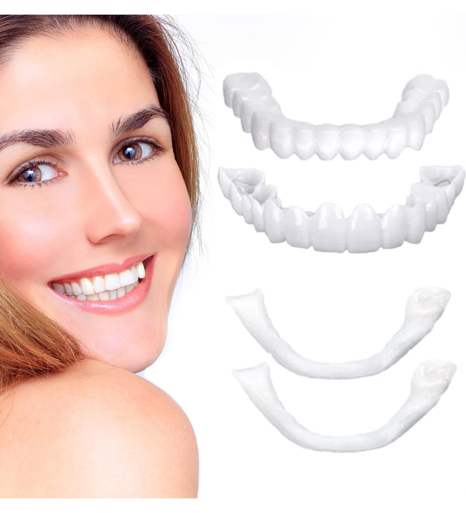 2 PCS Fake Teeth Dentures for Men and Women | Dental Veneers for Temporary Restoration | Natural & Comfortable | Protect Teeth & Regain Confidence | Natural Shade-n3 - Buy Online on GoSupps.com