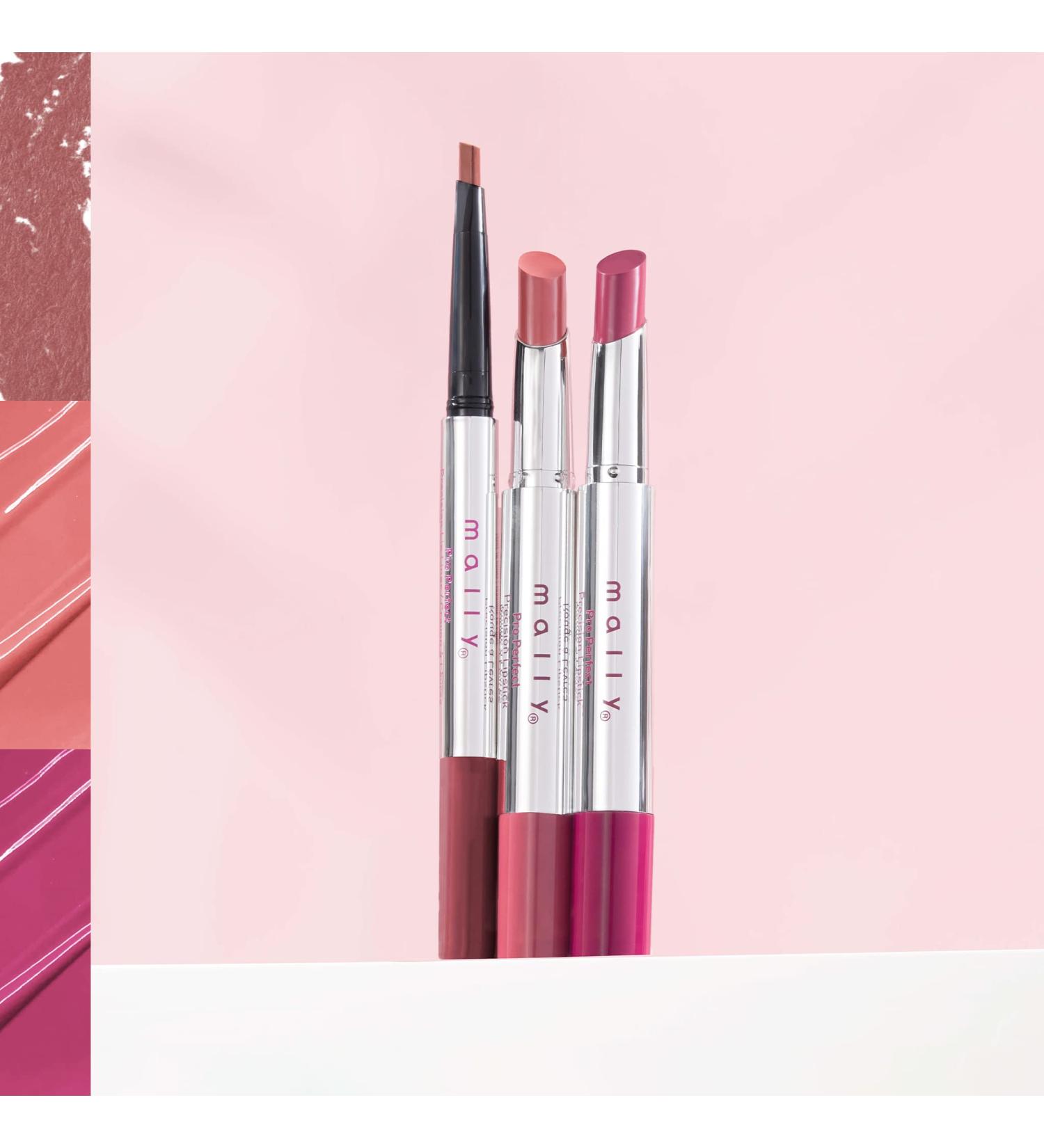 Mally Beauty Pro Perfect Precision Lip 3 Piece Kit With Two moisturizing Precision Lipsticks and the Precision Lip Liner Pinks