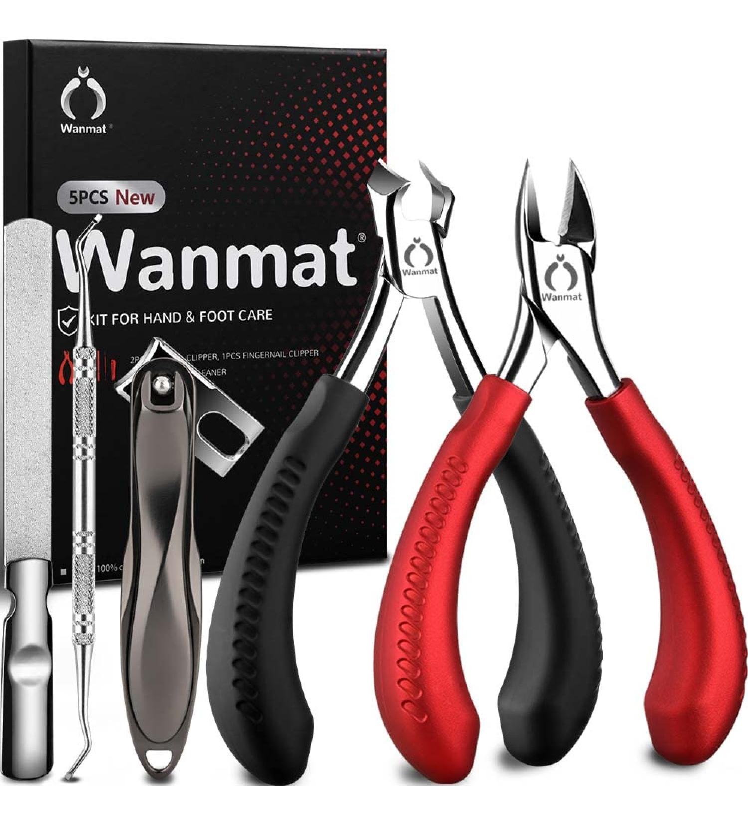 Professional Podiatrist Toenail Clippers for Thick & Ingrown Nails by Wanmat - Set of 5 - Buy Online on GoSupps.com