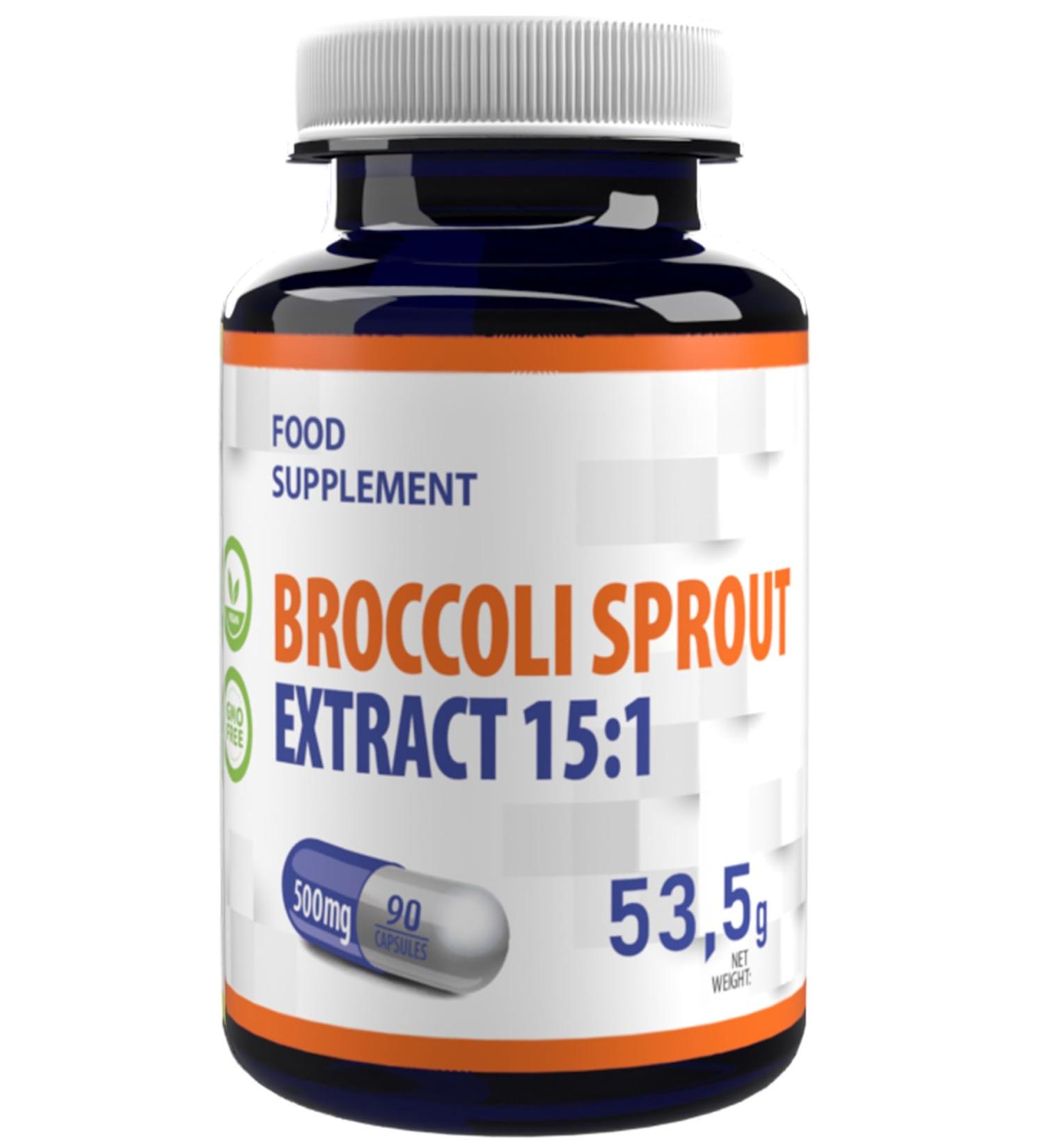 Broccoli germ extract equivalent to 7500 mg (500 mg of 15:1 extract) 90 vegan capsules - Buy Online on GoSupps.com