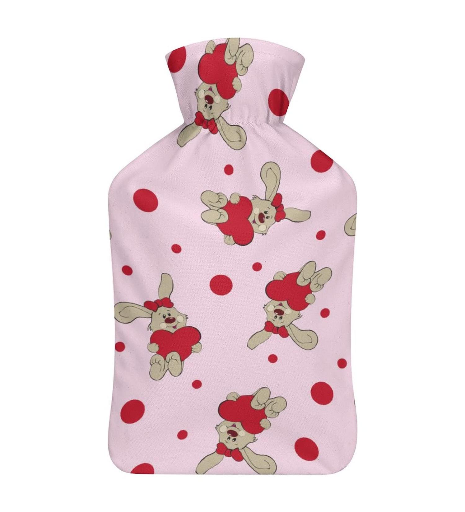 Rabbit Hot Water Bottle with Plush Cover - Hand Warmer for Adults & Children | 26.5x15.3cm - International Shipping Available - Buy Online on GoSupps.com