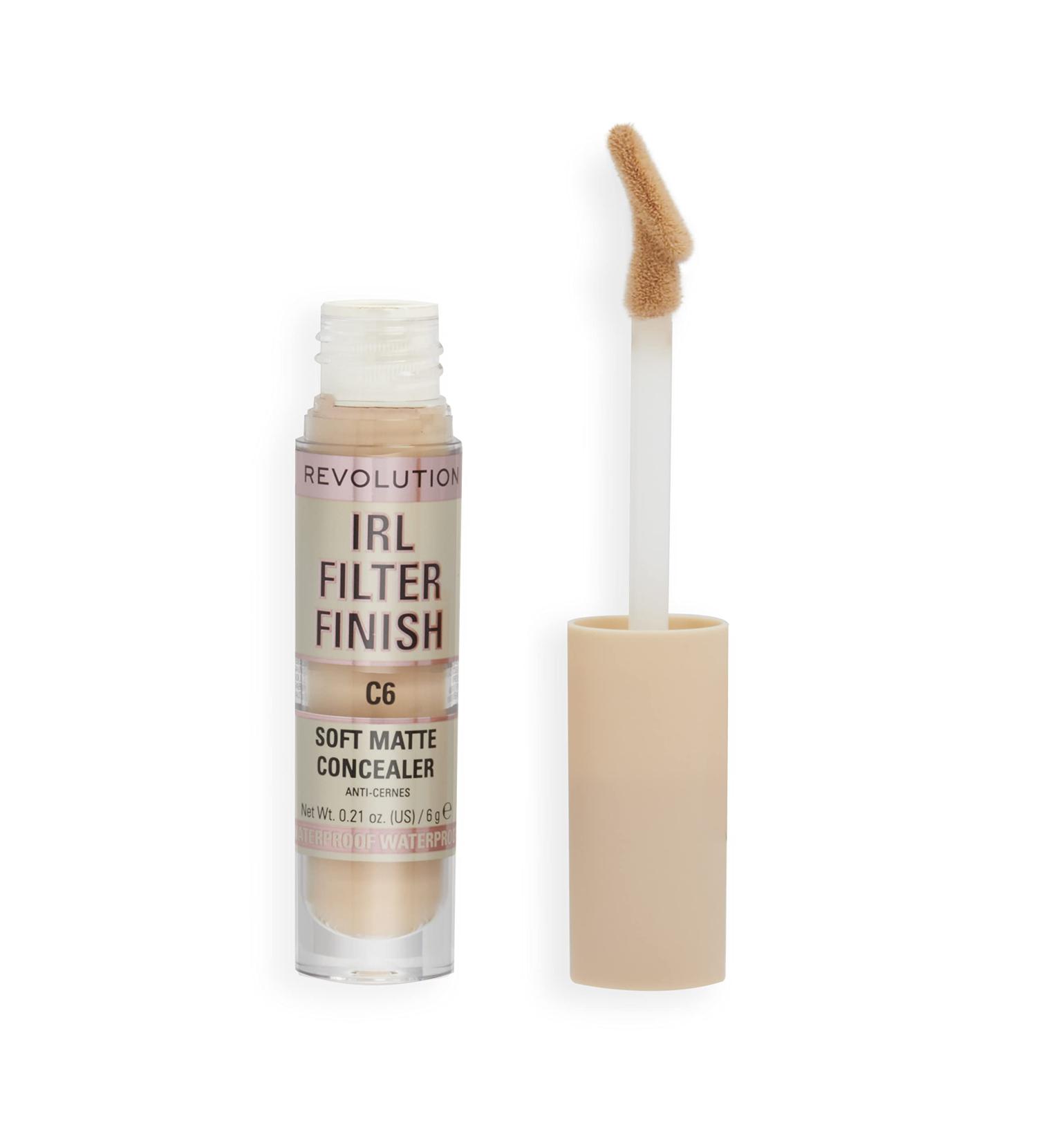Makeup Revolution IRL Filter Finish Concealer Medium to Full Coverage C6 6g C6 6 g (Pack of 1) - Buy Online on GoSupps.com