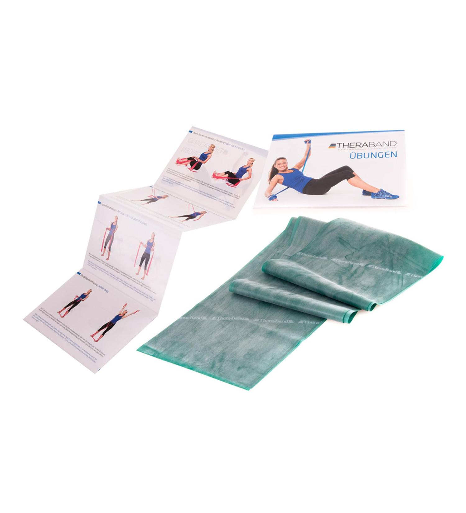 Theraband Original fitness band - 2.5m Resistance Band for full body training strength & flexibility - ideal for physiotherapy fitness & sports green