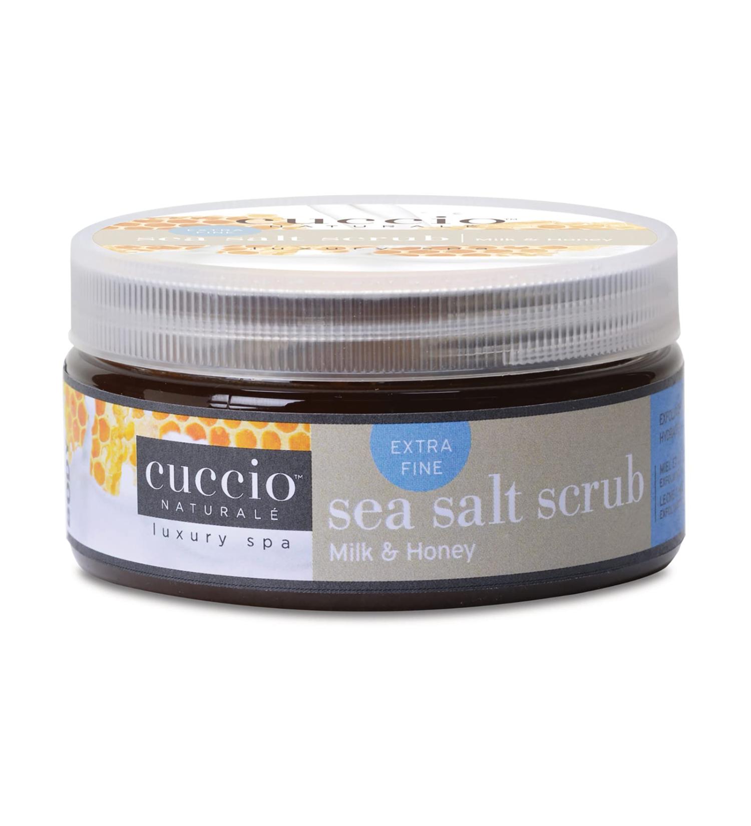 Cuccio Naturale Sea Salt Scrub - Extra Fine - Gently Exfoliates To Remove Dead Skin Cells - Leaves Skin Supple Radiant And Youthful Looking - Paraben And Cruelty Free - Milk And Honey - 8 Oz Milk&Honey 8 Fl Oz (Pack of ...