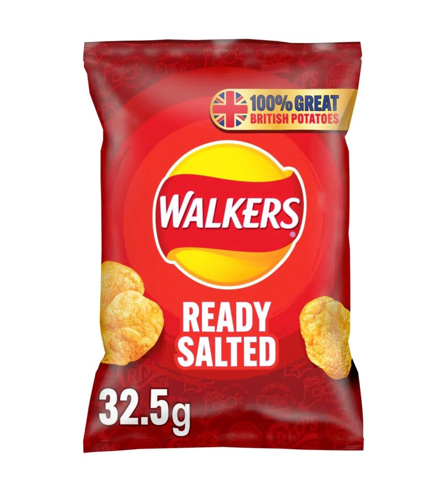 Walkers Ready Salted Crisps 32.5g-Food