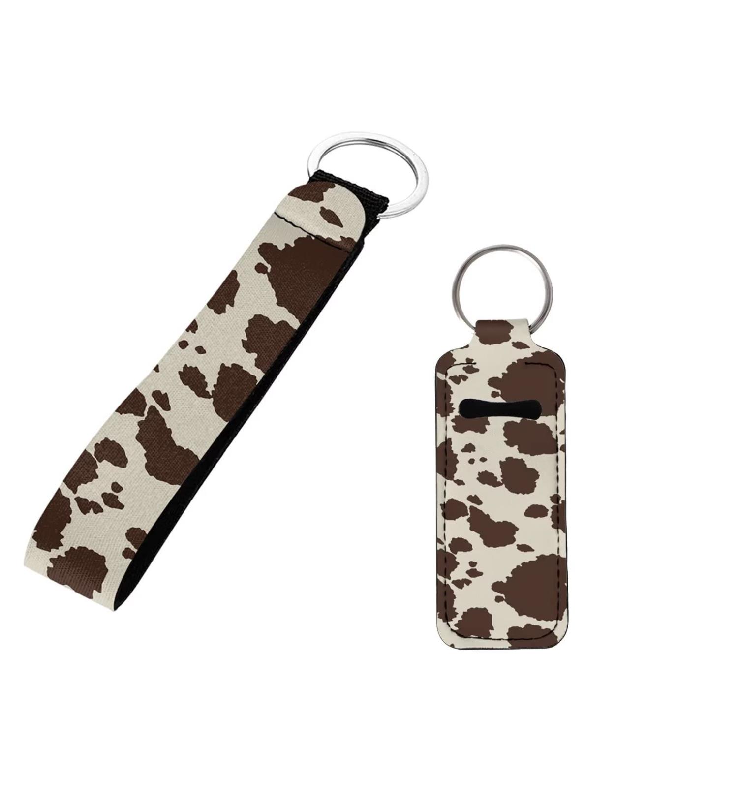 Buy INSTANTARTS Cow Hide Print Key Ring & Chapstick Holder - 2 Packs Retro Brown Lip Balm Sleeve with Keychain - Perfect for Lanyards & Key Chains - International Shipping Available - Buy Online on GoSupps.com