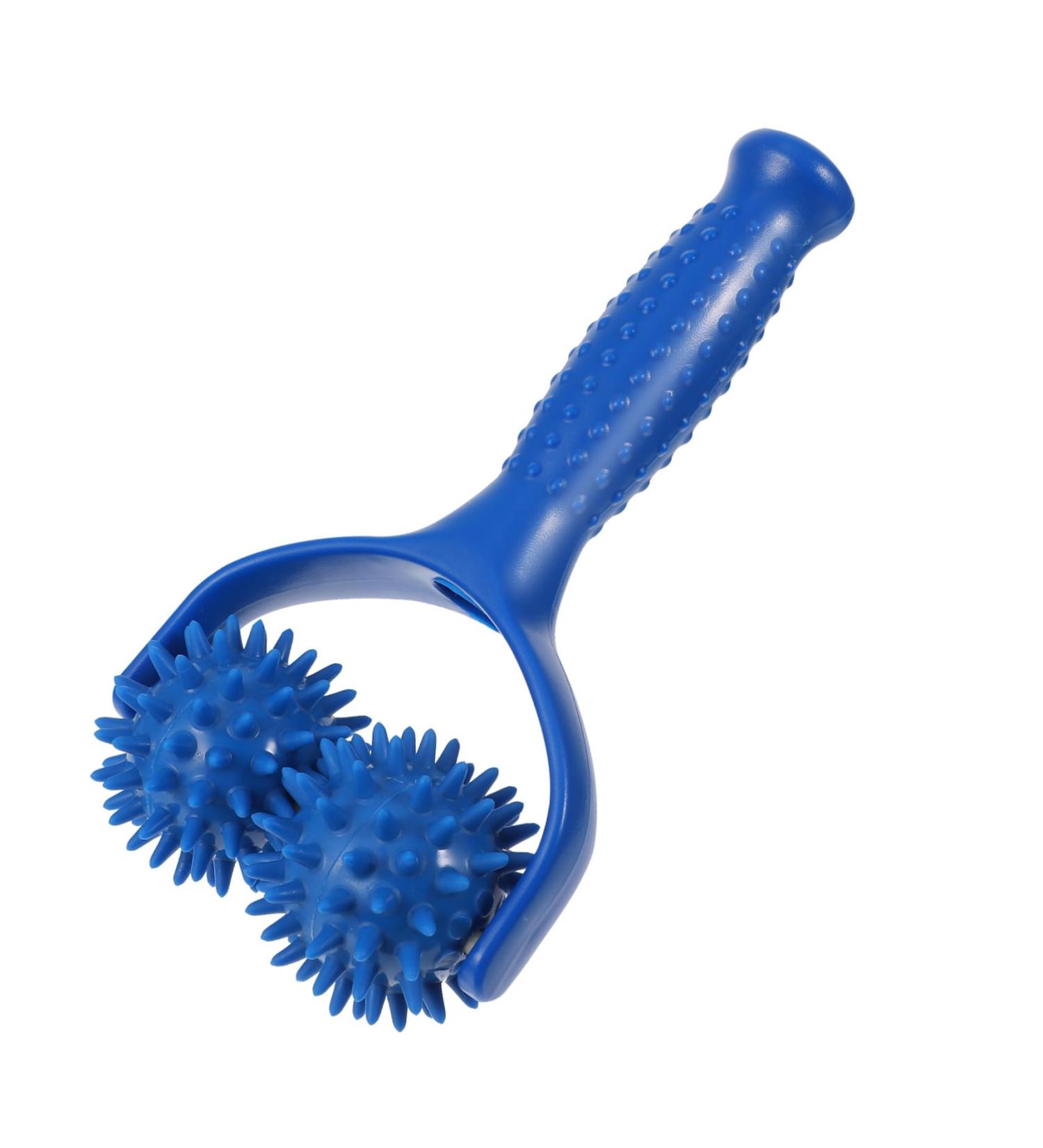 Minkissy Hand Massager & Neck Roller - Deep Tissue Massage Device for Shoulders & Body - 2 Pieces (20x11cm) - Blue - Buy Online on GoSupps.com