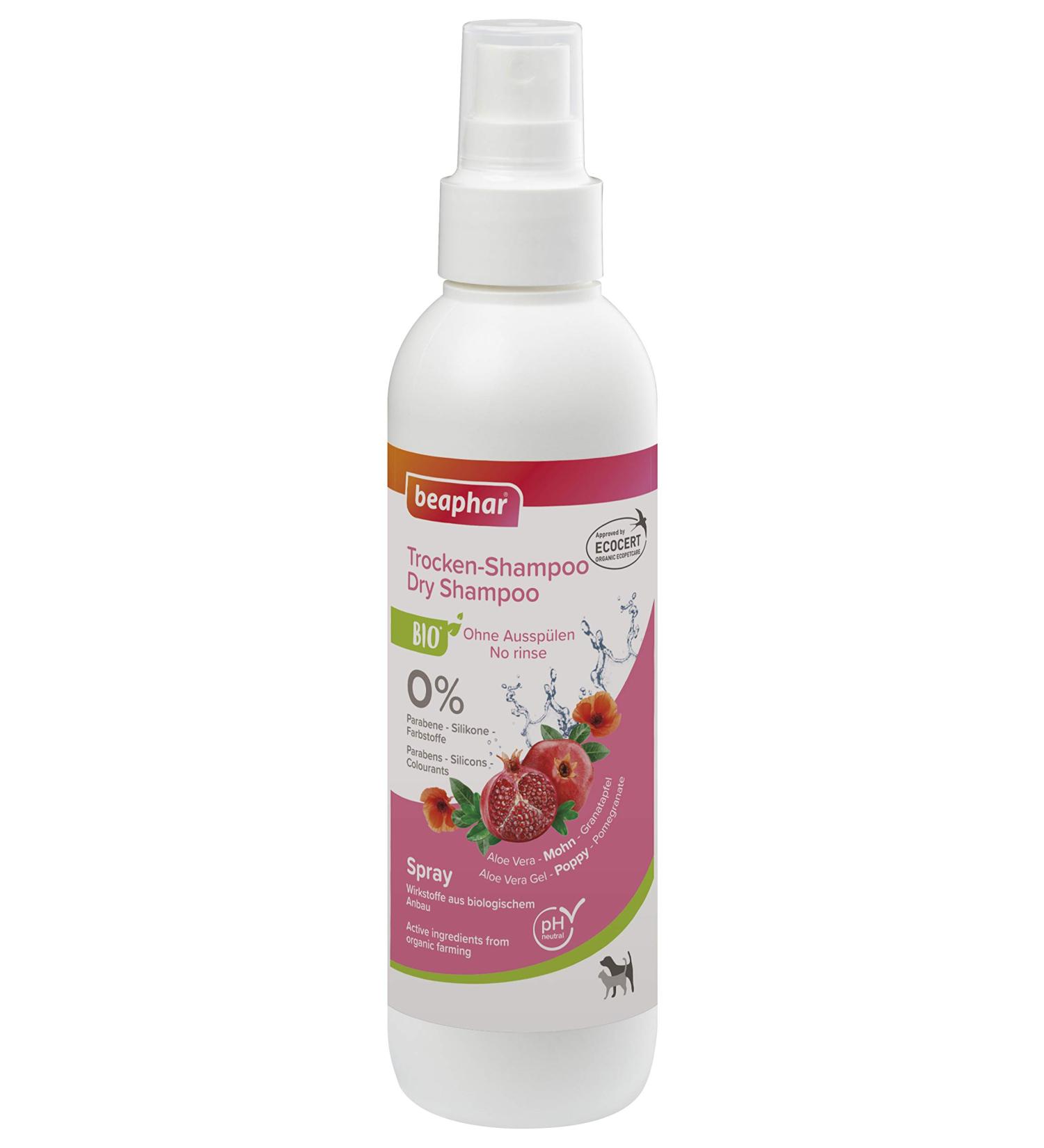 Beaphar 17750 Organic Dry Shampoo for Dogs & Cats - Waterless Gentle Coat Care - 200ml - Buy Online on GoSupps.com
