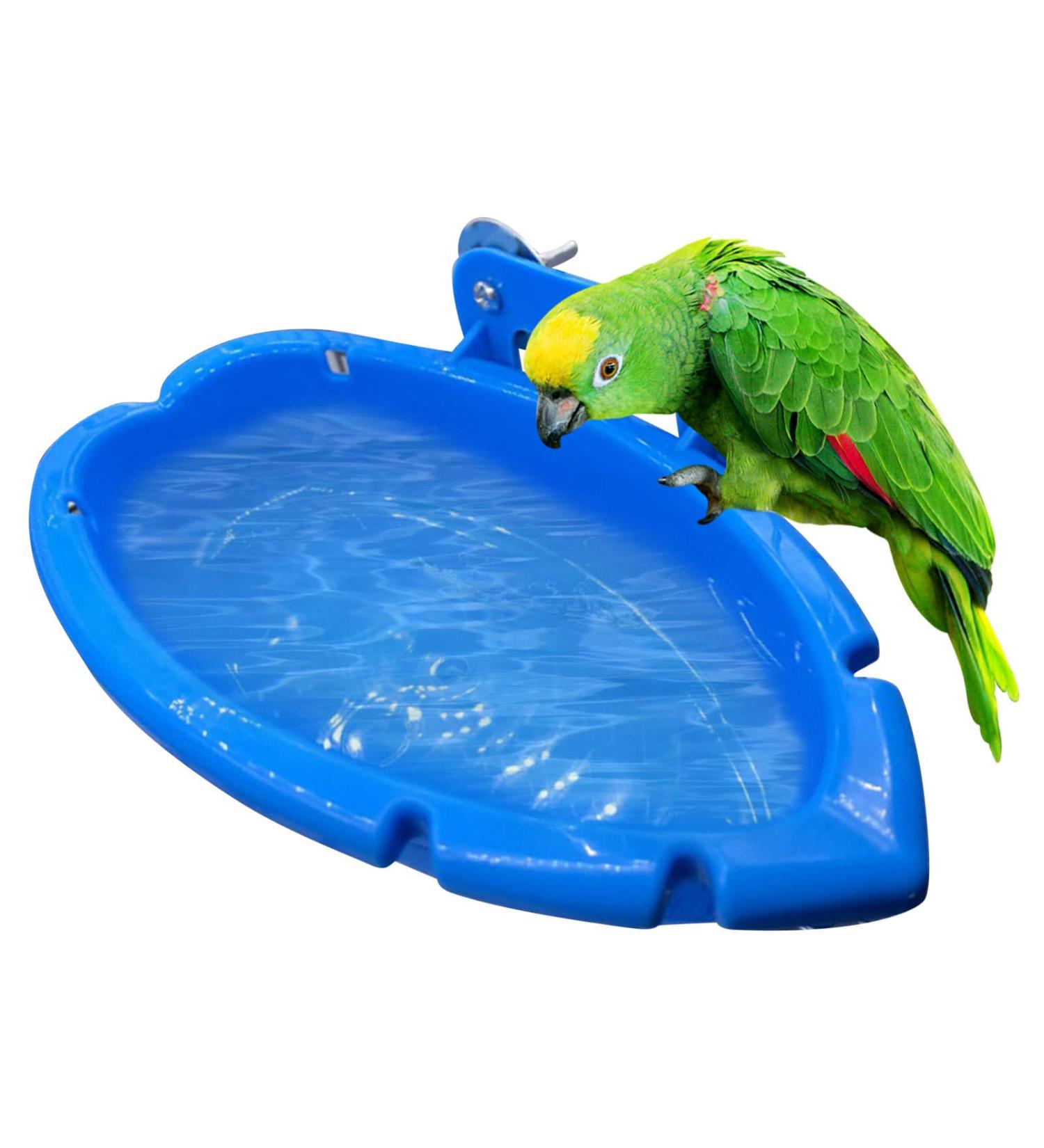 Groust Bird Bath Tub Bowl Basin Hanging Birdbath Toy Pet Parrot Budgie Parakeet Cockatiel Cage Water Shower Food Feeder (including mounting screws) - Buy Online on GoSupps.com