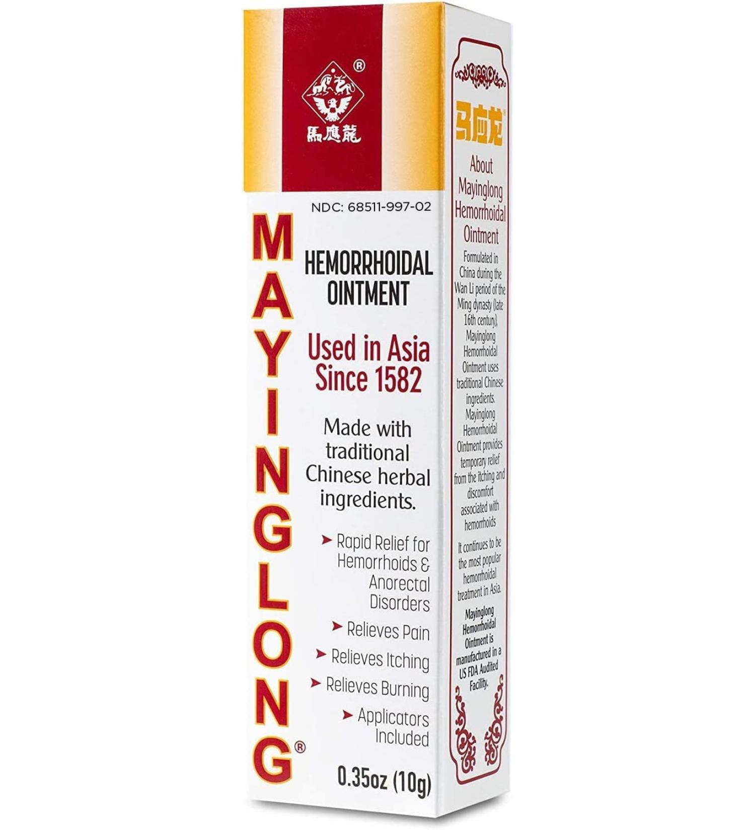 Mayinglong Musk Hemorrhoidal Ointment - Fast Relief for Itching, Burning, Pain - 10g Tube - Buy Online on GoSupps.com