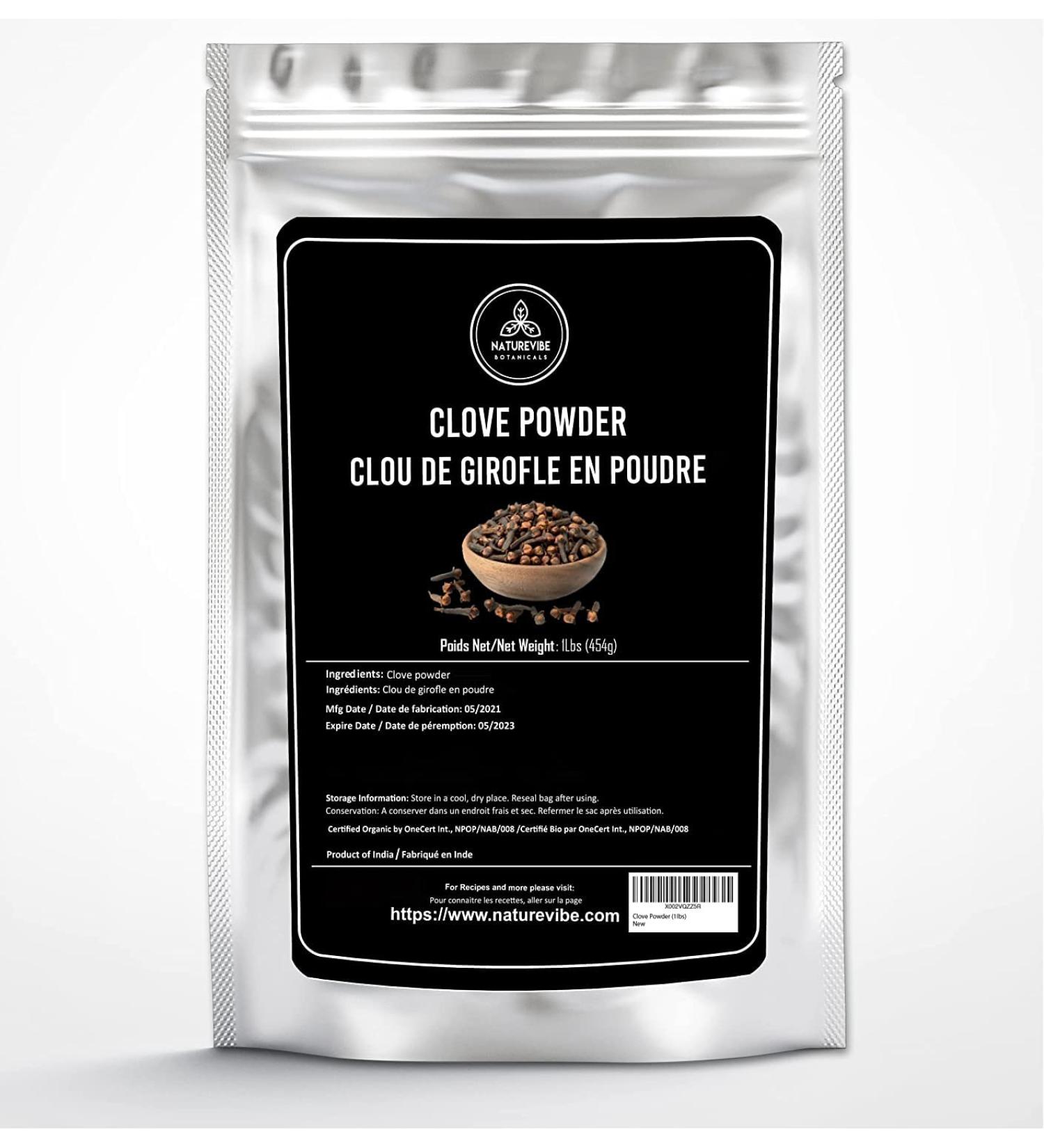 Naturevibe Botanicals Clove Powder 453 grams (1lbs) Indian Spice | Best Aromatic Spice Clove Powder 453g - Buy Online on GoSupps.com