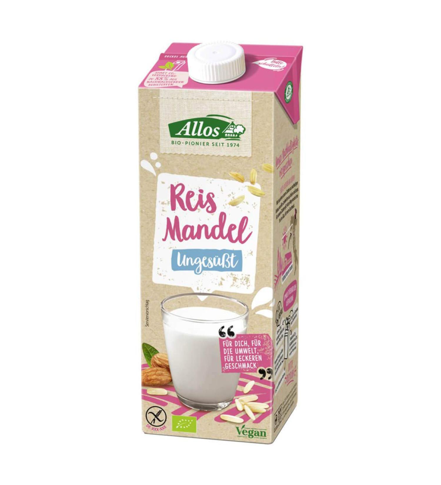 Allos Organic Rice-Almond Natural Drink (6 x 1000 ml)