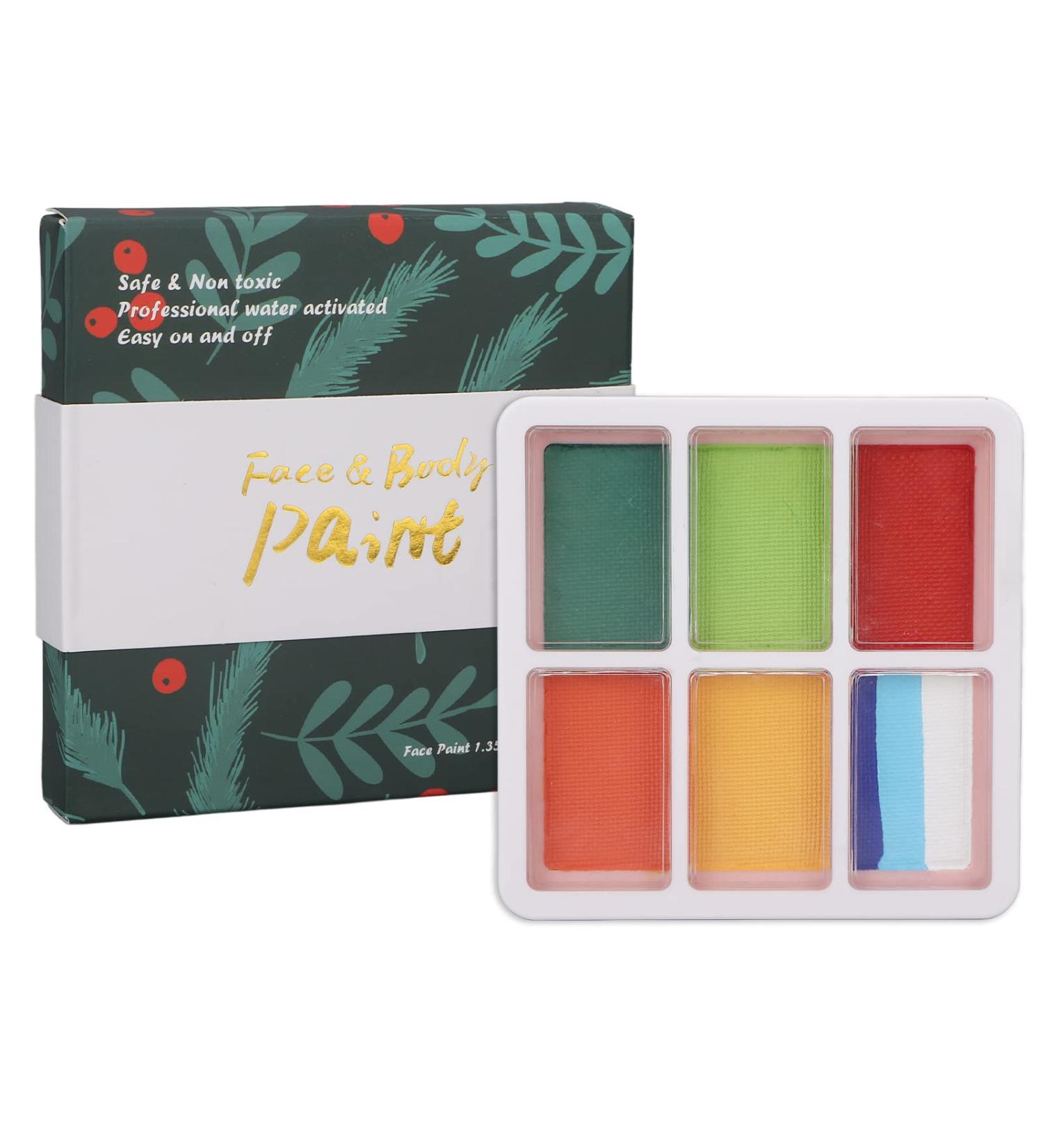  YIZISECCE Face and body paint 8 colors 6 water-activated grids 38.6 g for Christmas parties - Buy Online on GoSupps.com