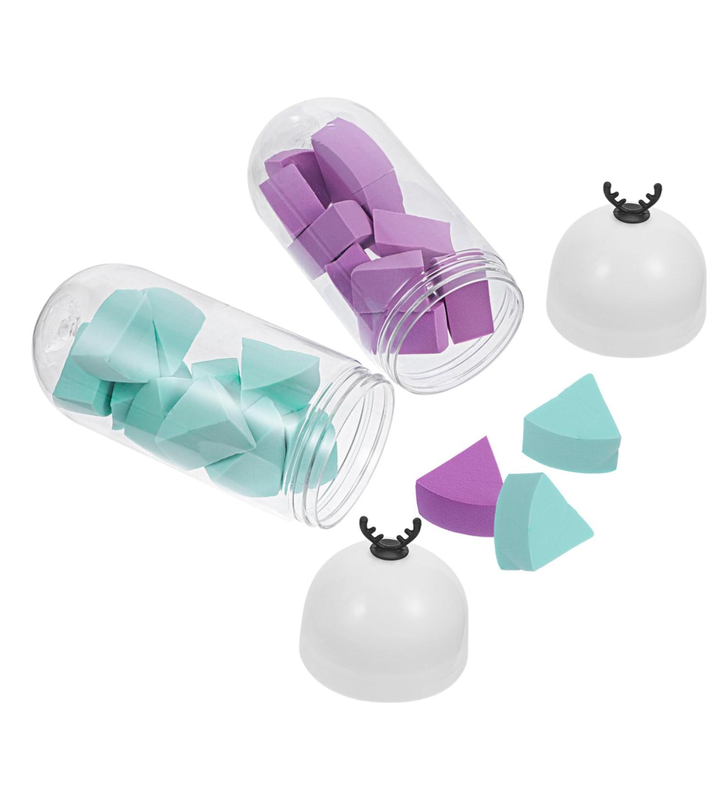 DOITOOL 2 Capsule Bottle Beauty Egg Makeup Sponge Makeup Facial Make up Sponge Cotton Pads for Face Makeup Foundation Face Sponge Makeup Egg Hydrophilic Polyurethane Boxed 20x7cm As Shown 1 - Buy Online on GoSupps.com