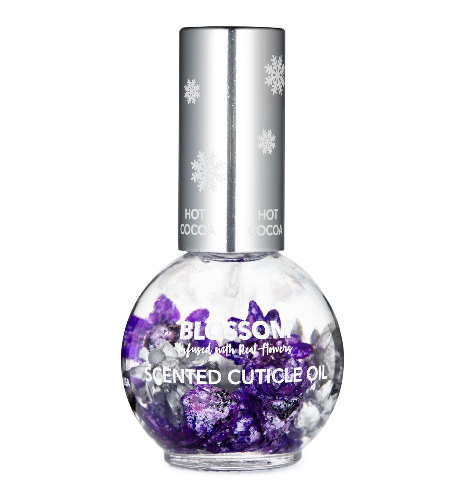 Blossom Hydrating  Moisturizing  Strengthening  Scented Cuticle Oil  Infused with Real Flowers  Made in USA  0.42 fl. oz  Hot Cocoa Hot Cocoa 0.42 Fl Oz (Pack of 1)