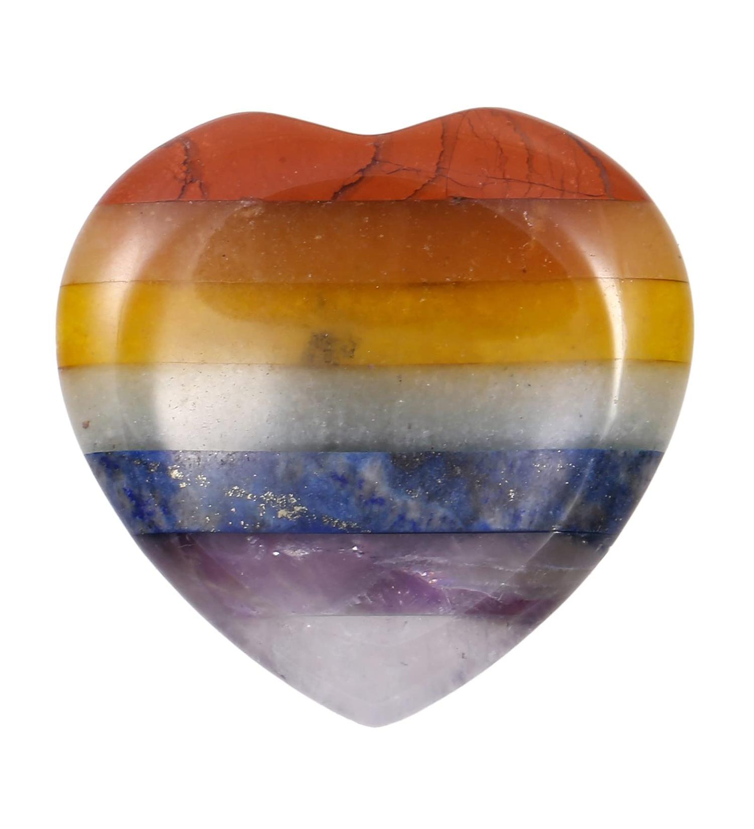 Kyeygwo 7 Chakras Reiki Healing Crystal Stones - Palm Worry Stones for Meditation & Stress Relief | Multicolored Thumb Stones - Buy Online on GoSupps.com