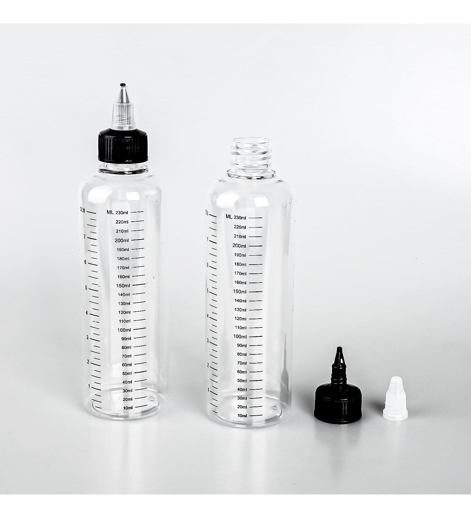 Tabanzhe 2 Pieces 250ml Applicator Bottle - Dust-proof Leak-proof Plastic Squeeze Bottle with Scale Mark Essential Oil Application Universal in Hair Dye (Transparent) - Buy Online on GoSupps.com