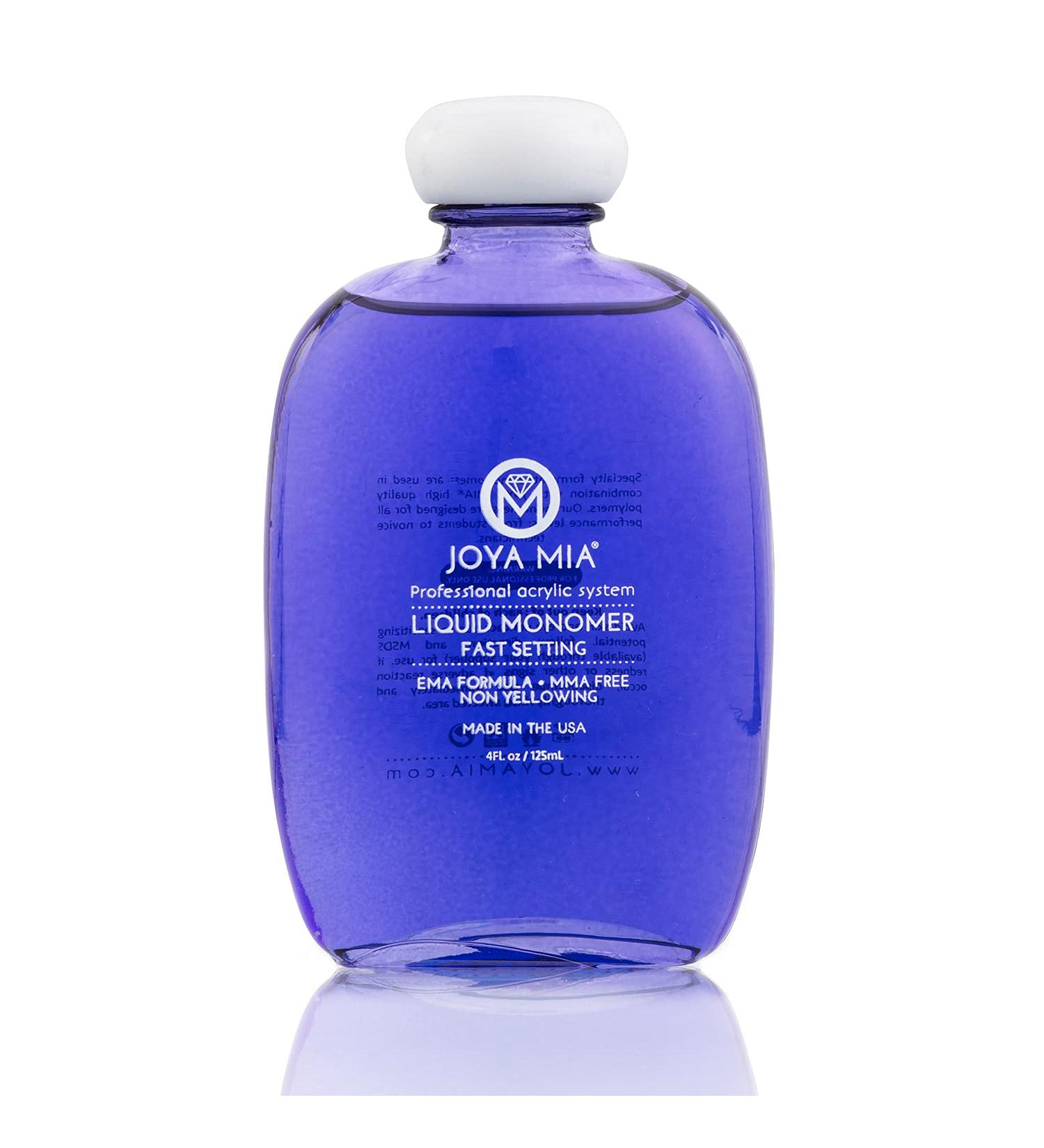 Liquid Monomer For Acrylic Powder by Joya Mia Professional EMA Monomer Acrylic Nail Liquid, MMA Free No Yellowing, Nail Liquid Formula For Acrylic Nail, Superior Adhesion Formula (4oz) 4 Ounce