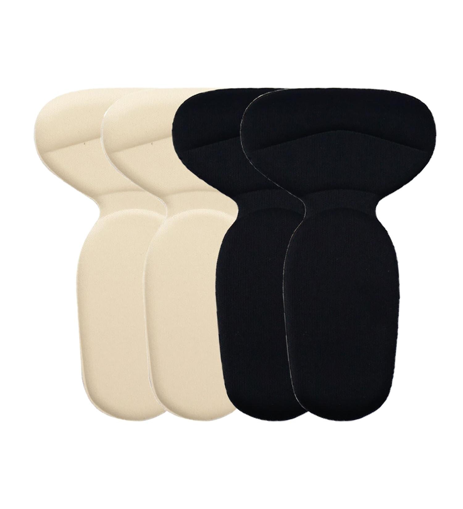 Memory Foam Heel Protector Pads for High Heels - 2 Pairs (Black & Beige) | Comfortable Foot Care for Men & Women - Buy Online on GoSupps.com