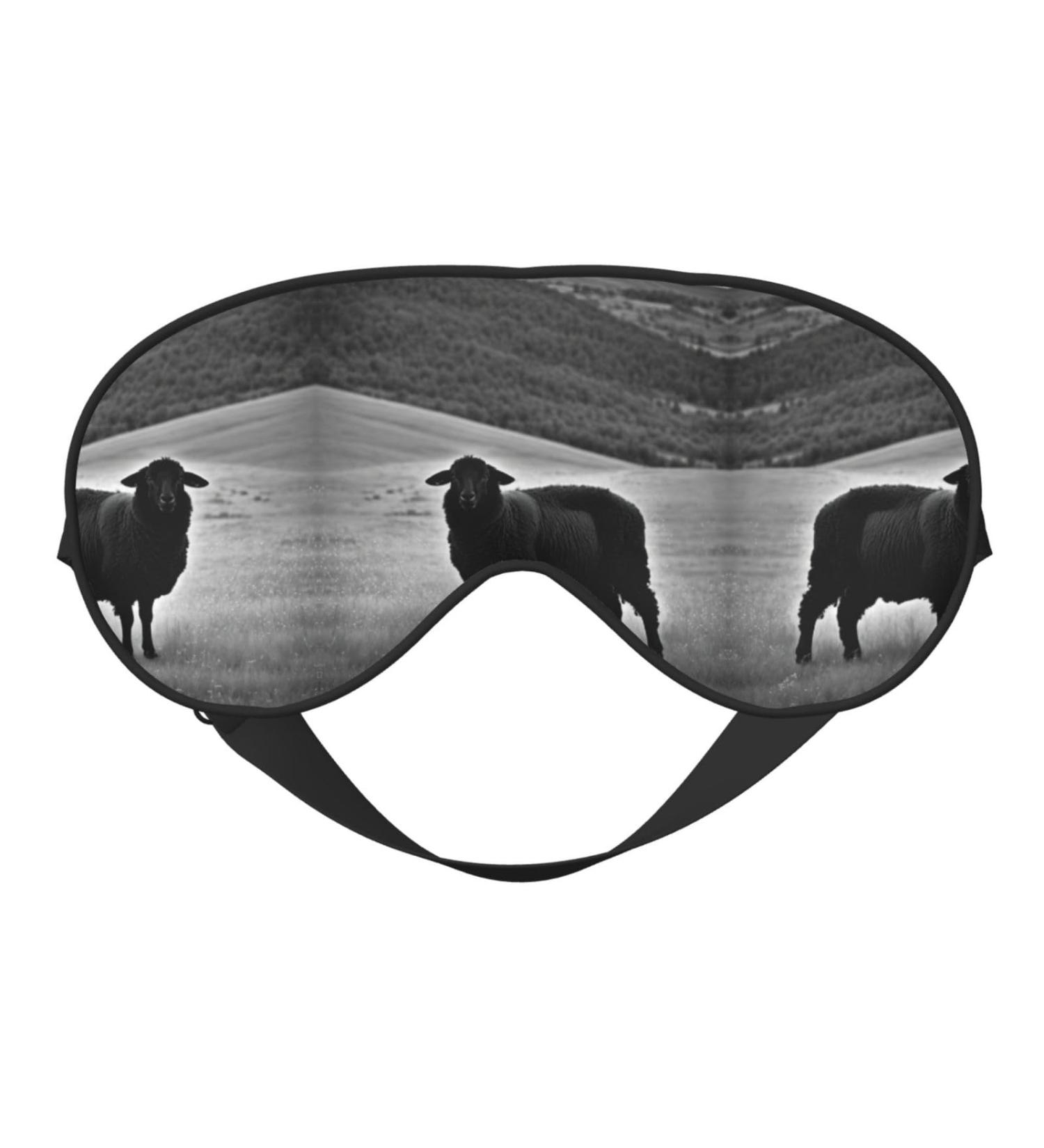 Cute Sheep Lamb Print Sleep Mask | Unisex Double-Sided Eye Mask for Sound Sleep & Skin Care - Buy Online on GoSupps.com
