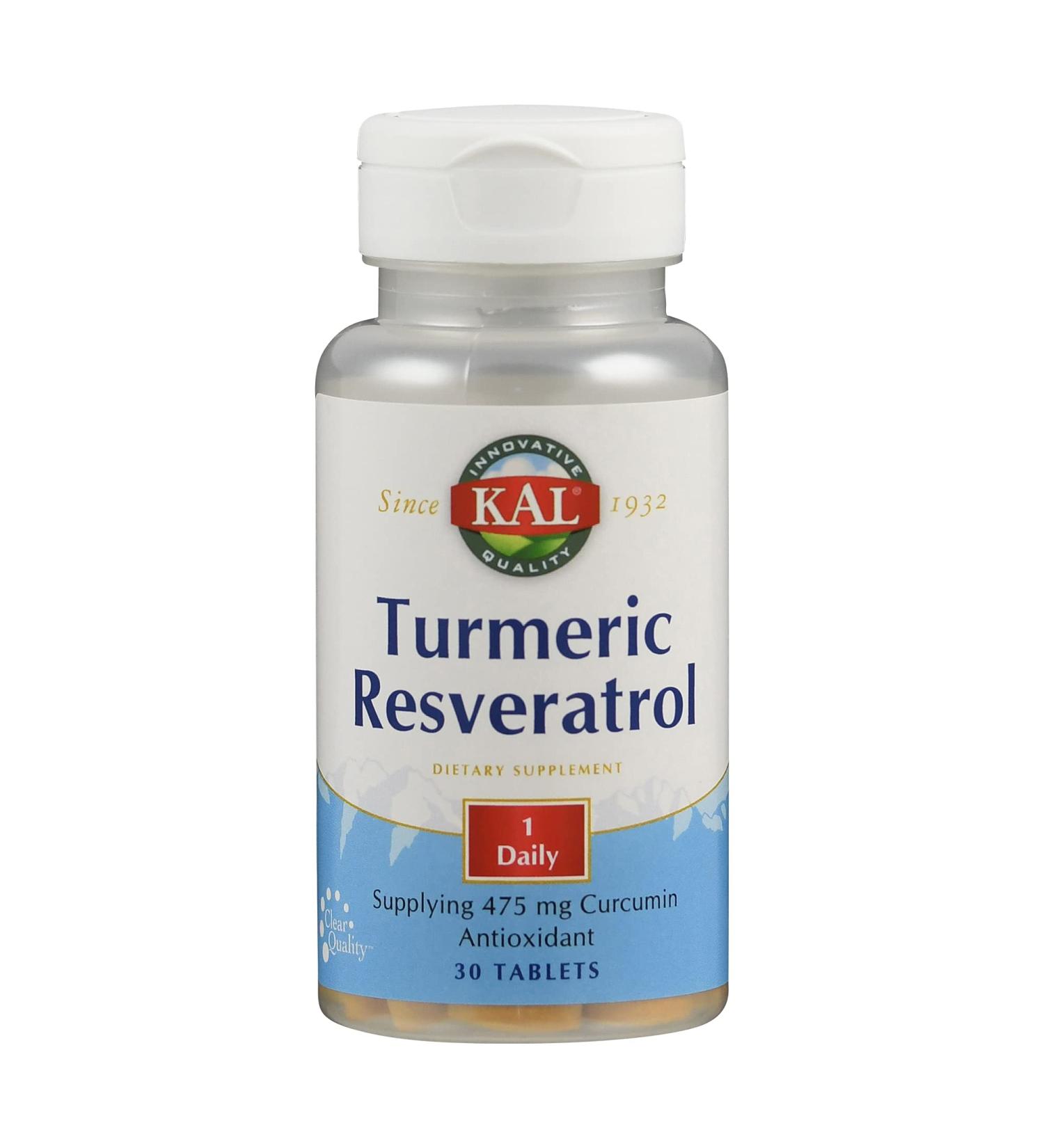 Kal Turmeric Resveratrol Tablets - 30 Count | Complete Antioxidant Support - Buy Online on GoSupps.com