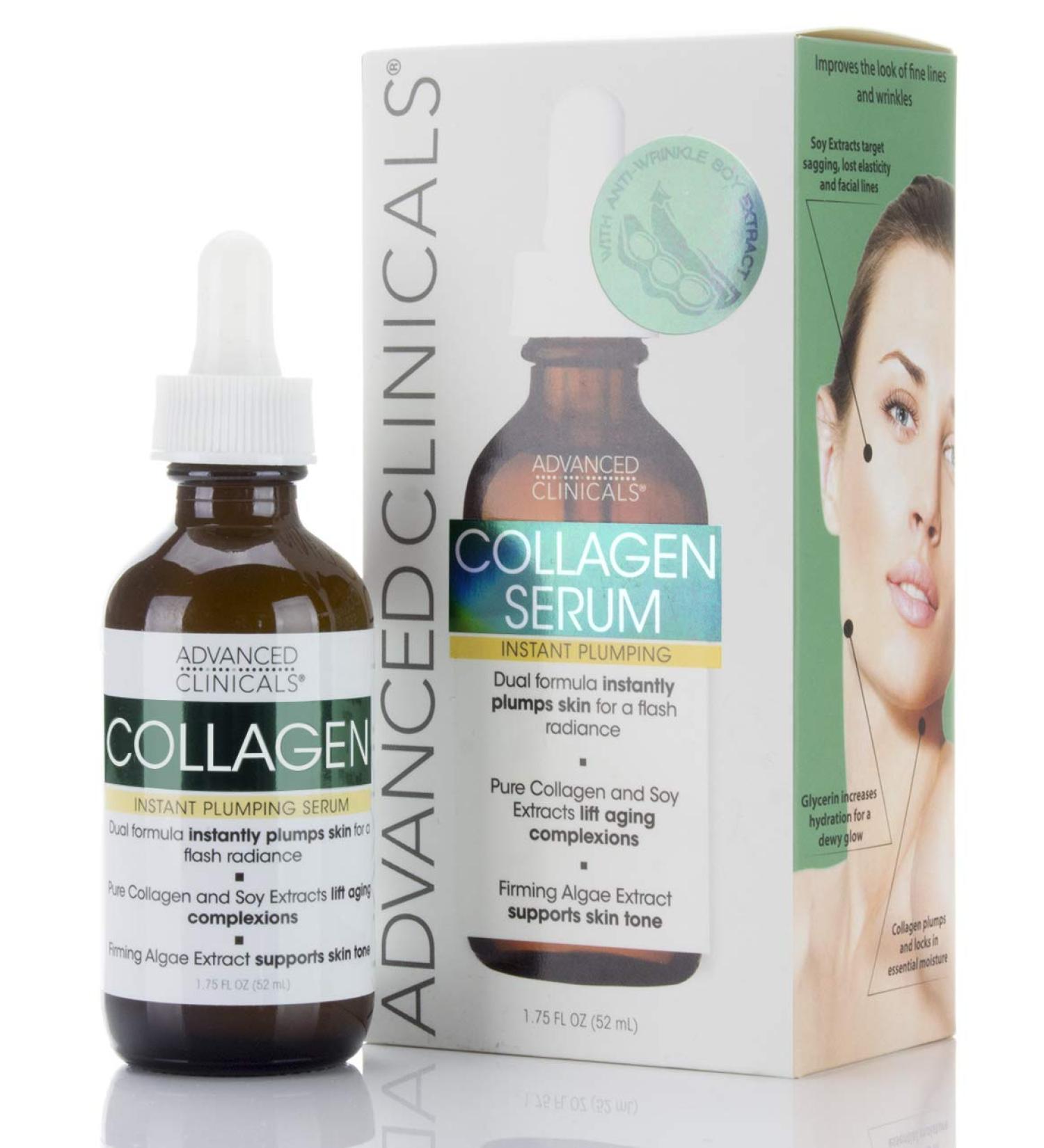 Advanced Clinicals Collagen Instant Plumping Serum 1.75 fl oz - Boost Hydration & Reduce Wrinkles - Buy Online on GoSupps.com