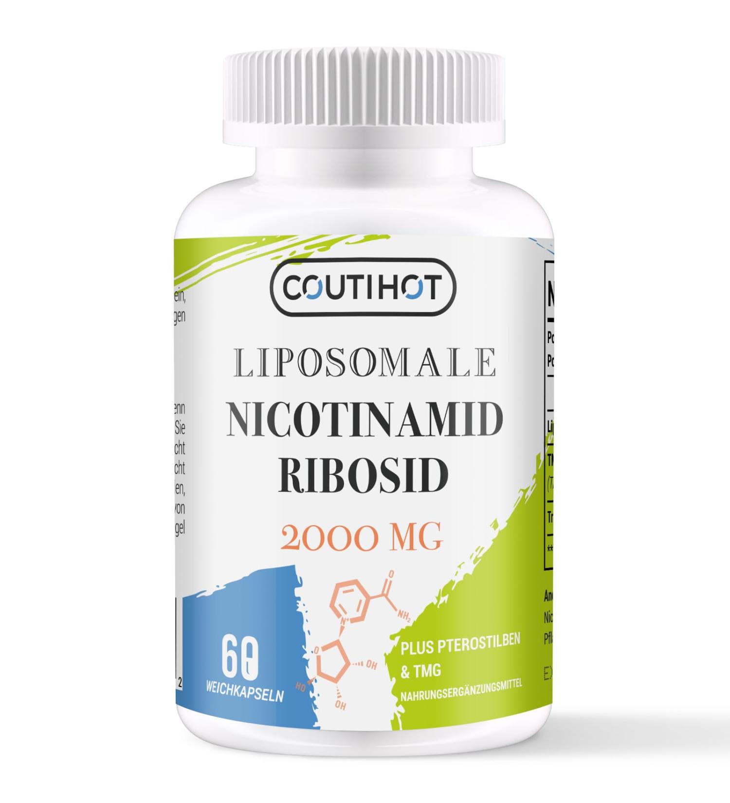 Liposomal NR with TMG and Trans-Pterostilbene - High Potency NR Supplement 60 SOFT CAPSULES